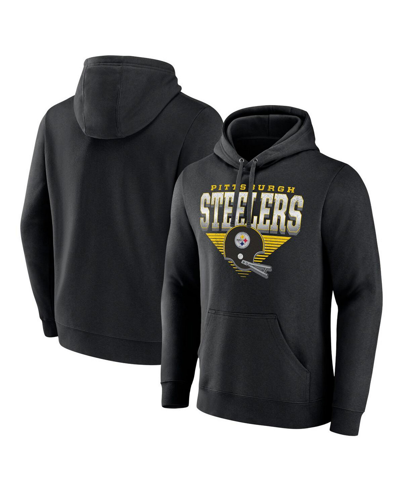 Men's Black Pittsburgh Steelers Geometric Chrome Pullover Hoodie Fanatics