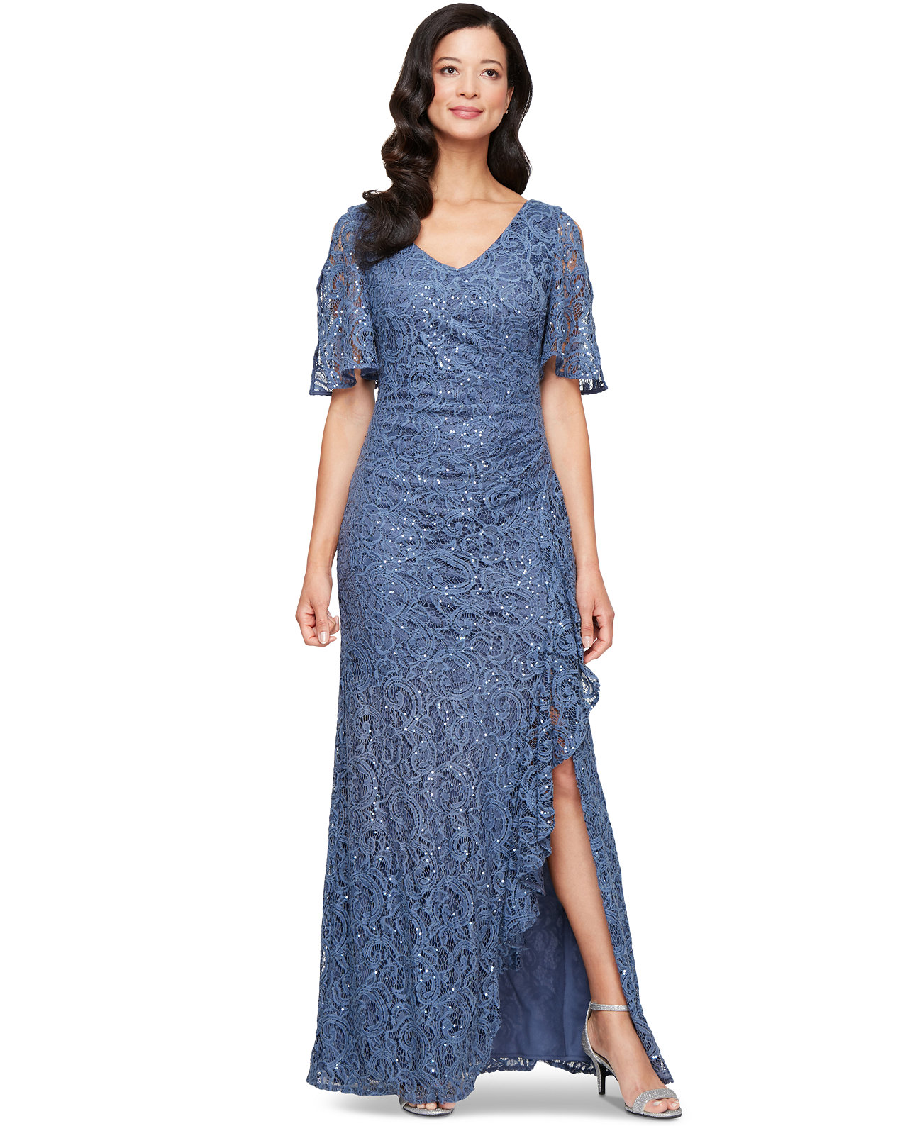 Women's Sequinned-Lace Cold-Shoulder Gown Alex Evenings