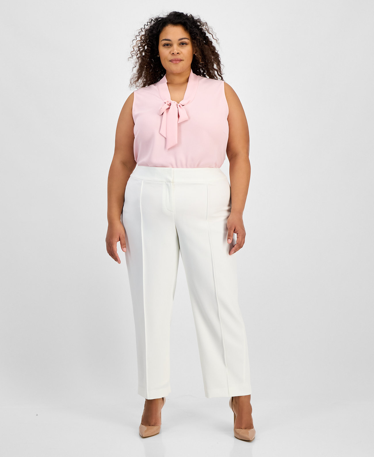 Plus Size Stretch-Crepe Straight-Fit Suit Pants Kasper