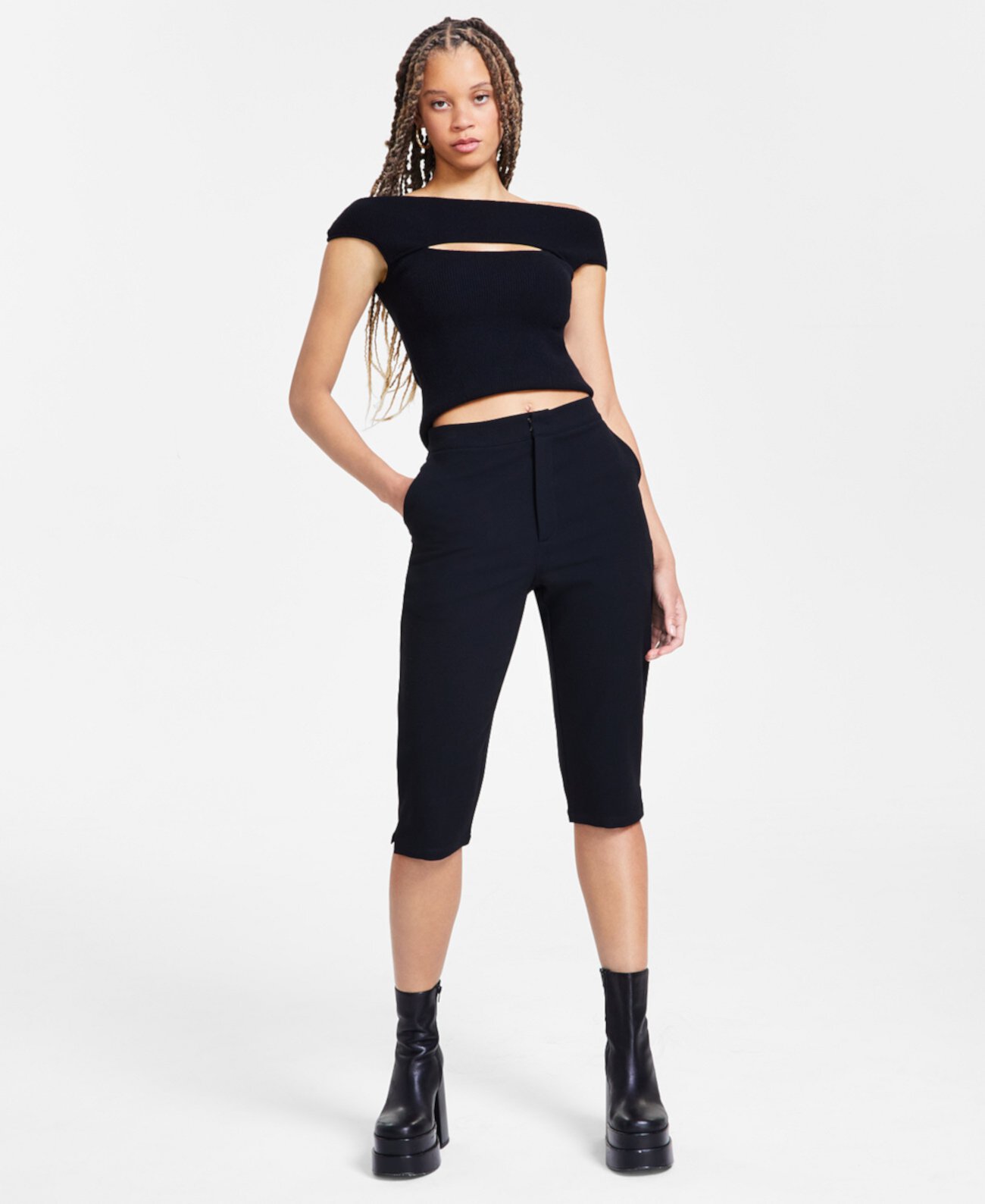 Women's Woven Capri High-Rise Capri Pants, Exclusively at Macy's Bar III