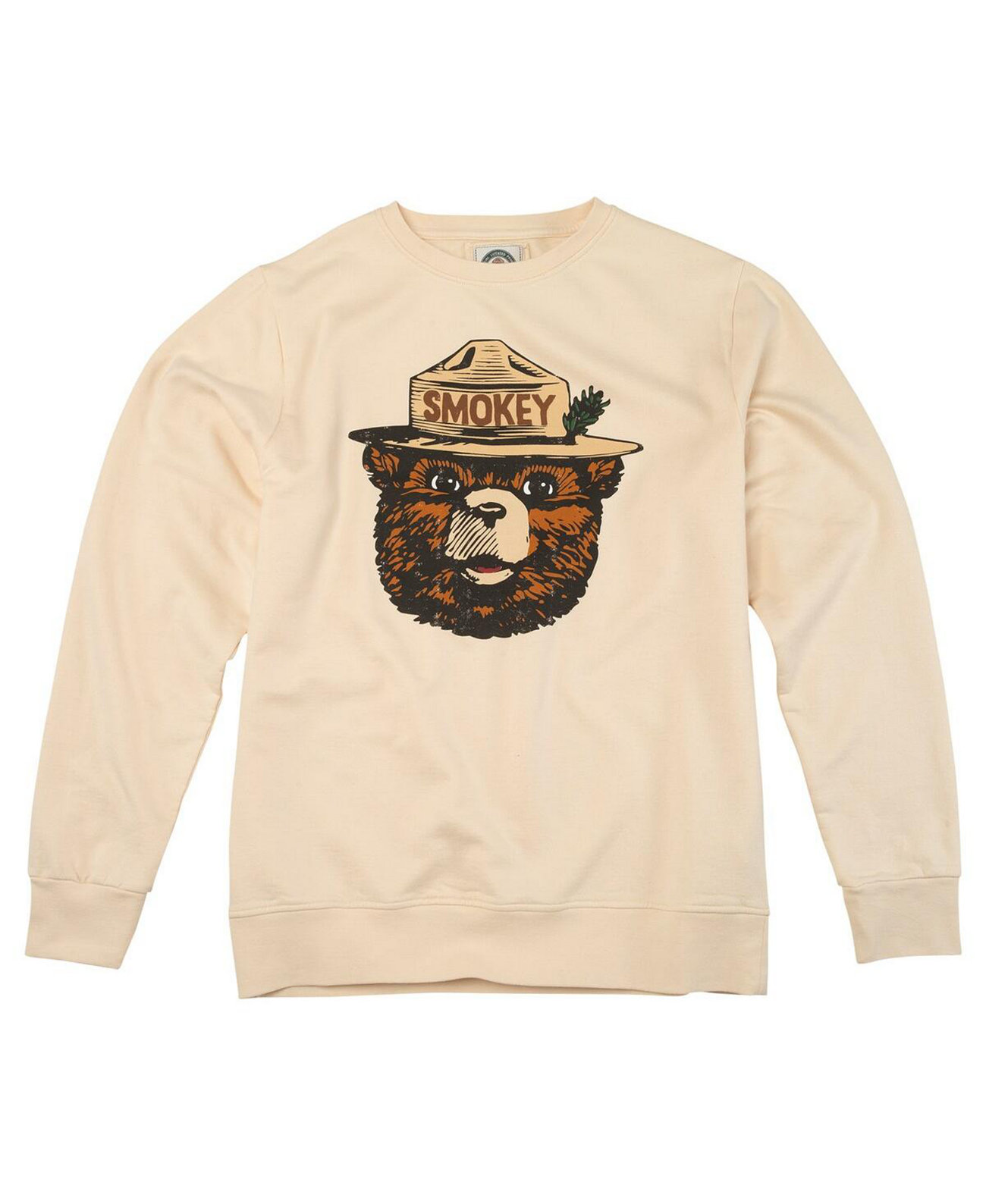 Men's Cream Smokey Bear Sunday Fleece Pullover Sweatshirt American Needle