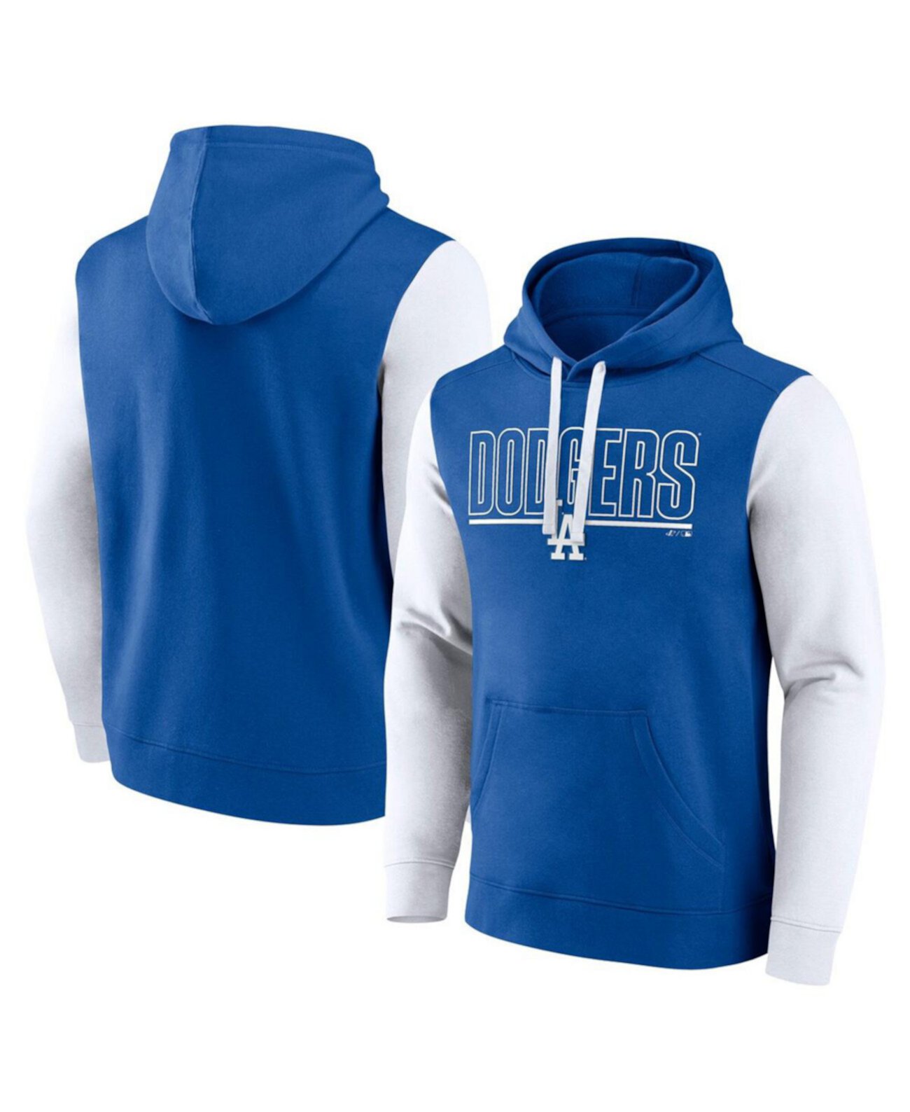 Men's Royal Los Angeles Dodgers Outline Fleece Pullover Hoodie Fanatics