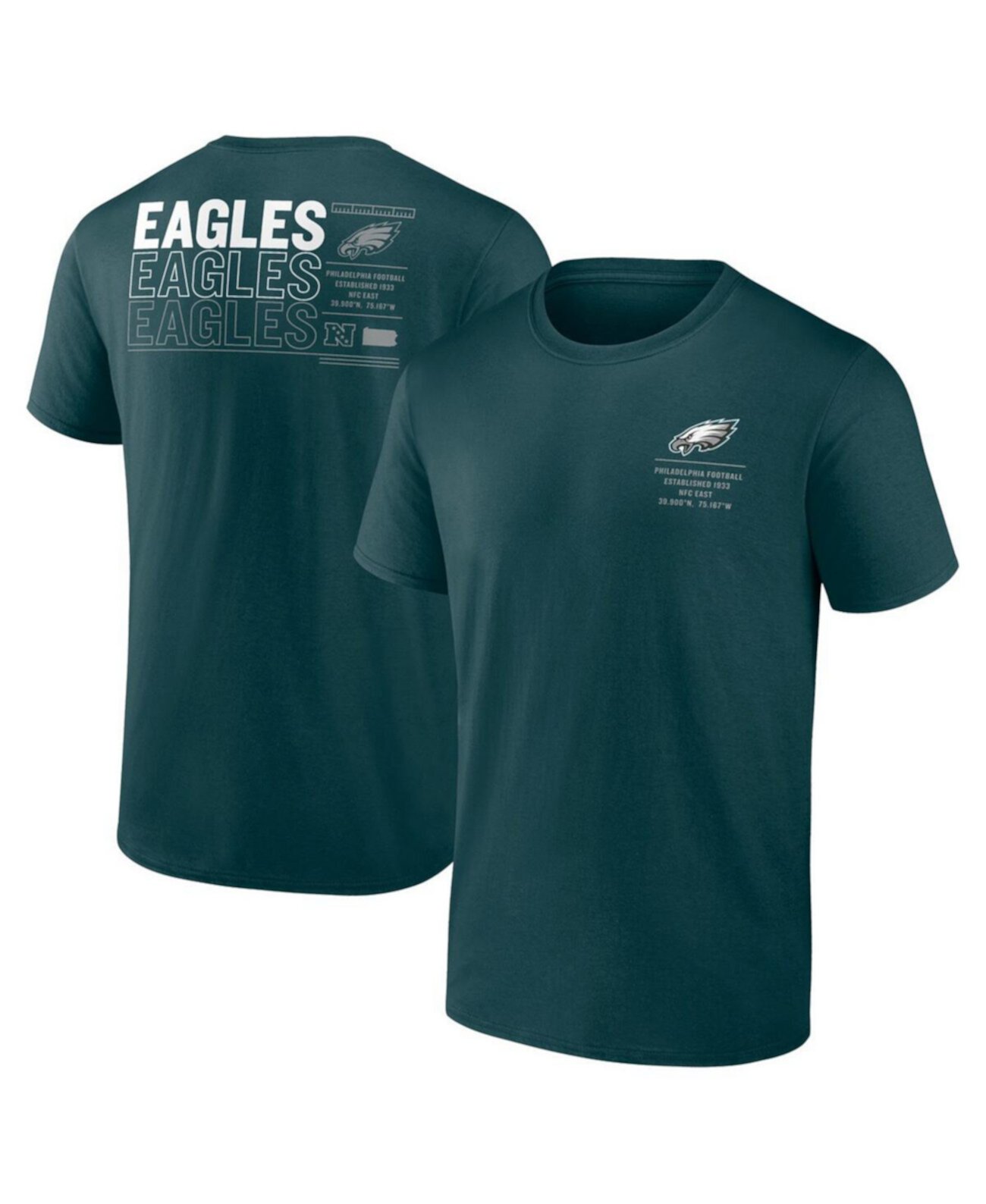 Футболка Philadelphia Eagles из мягкого хлопка с логотипом и историей команды, с короткими рукавами Fanatics