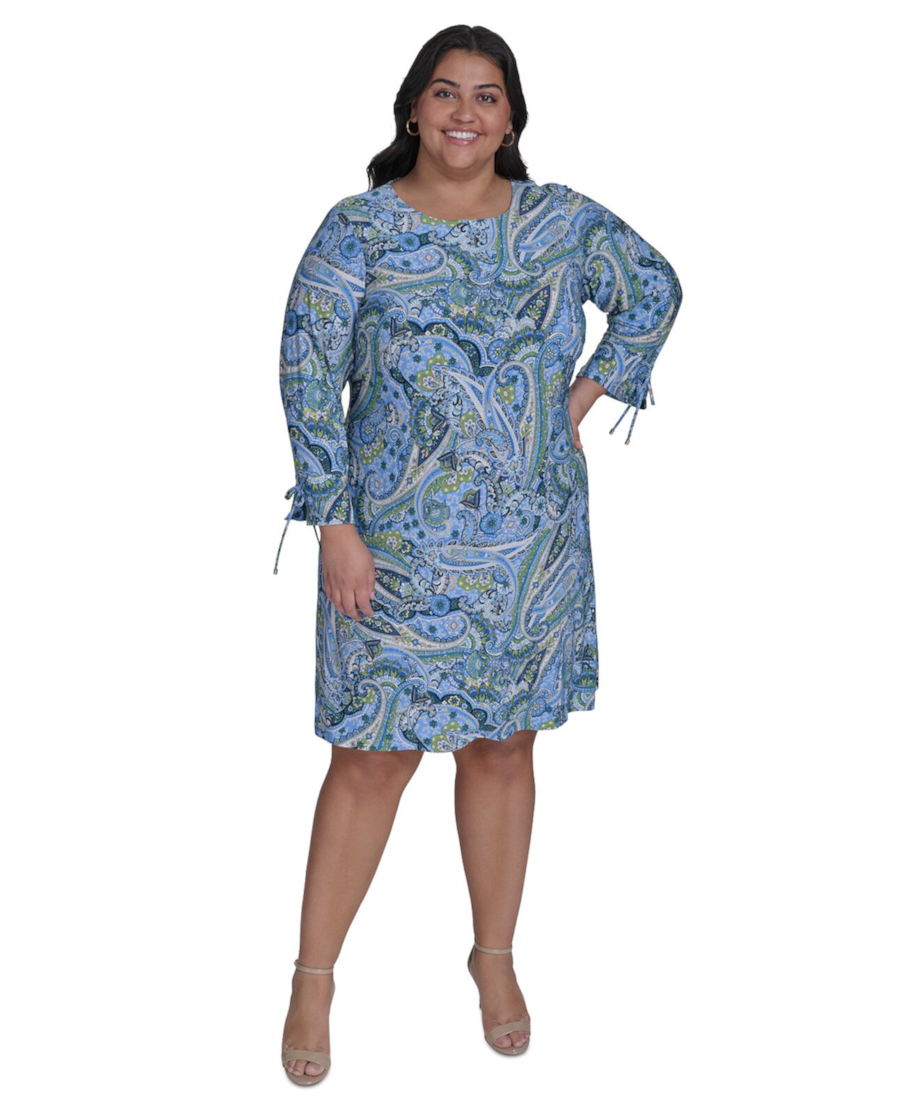 Plus Size Printed 3/4-Sleeve Shift Dress Tommy Hilfiger