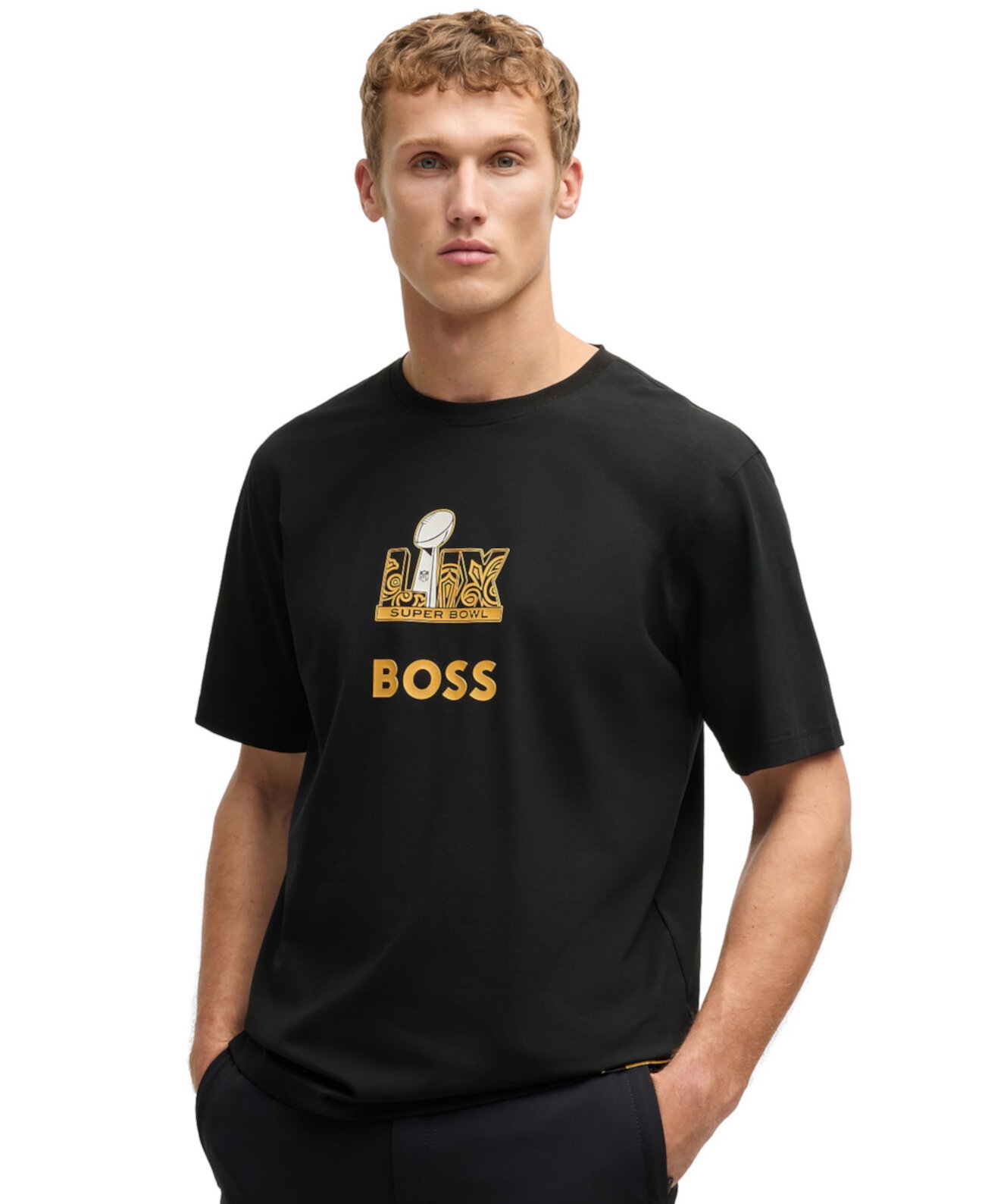 x NFL Men's Gold-Tone Artwork T-Shirt Boss