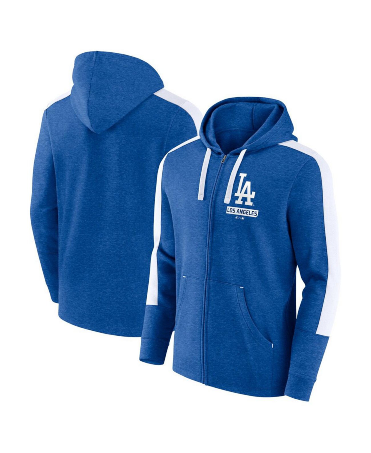 Men's Heather Royal Los Angeles Dodgers Gains Fleece Full-Zip Hoodie Fanatics