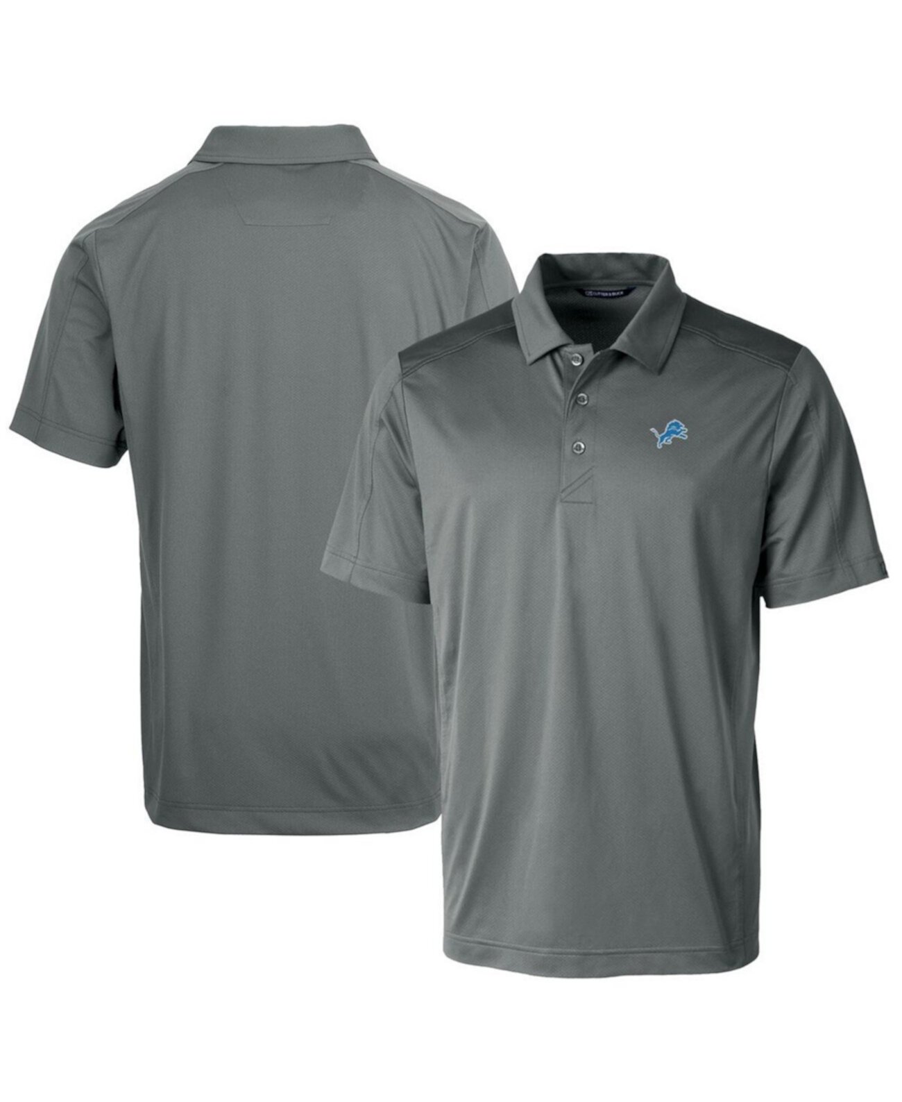 Men's Steel Detroit Lions Prospect Textured Stretch Polo Cutter & Buck