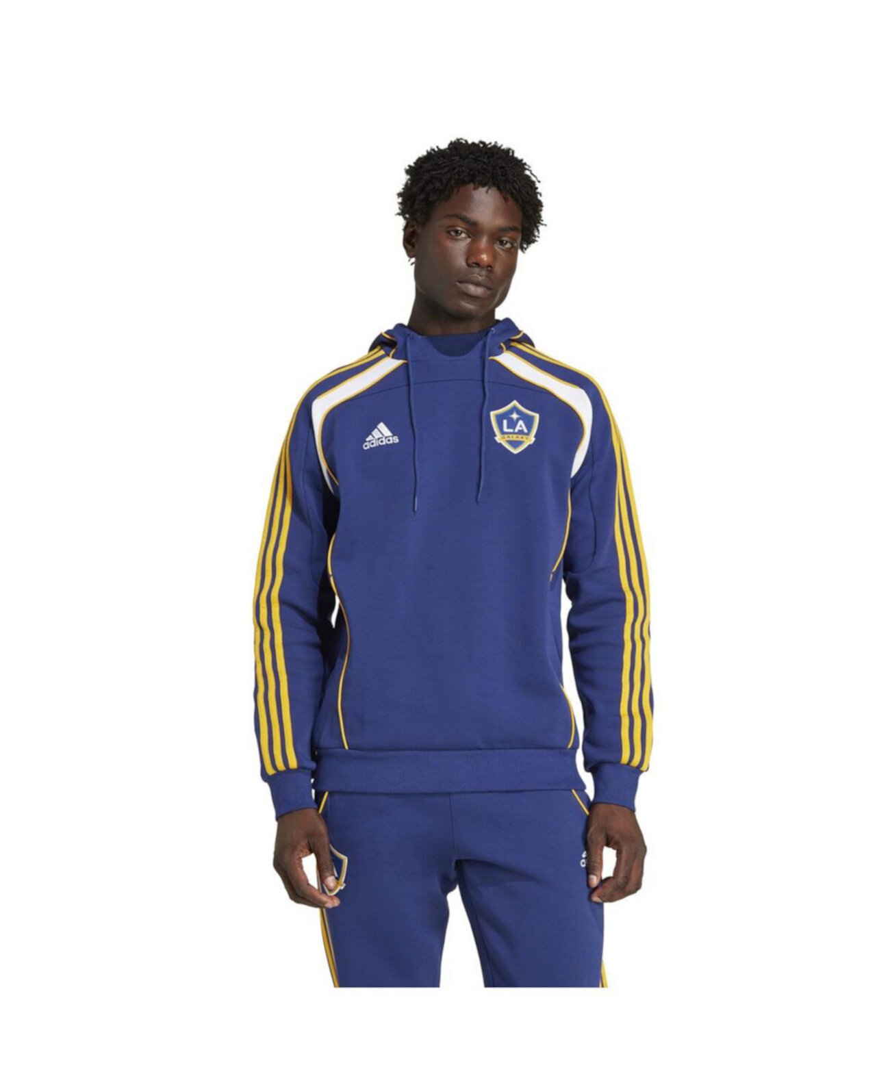 Men's Navy LA Galaxy 2025 Travel Pullover Hoodie Adidas