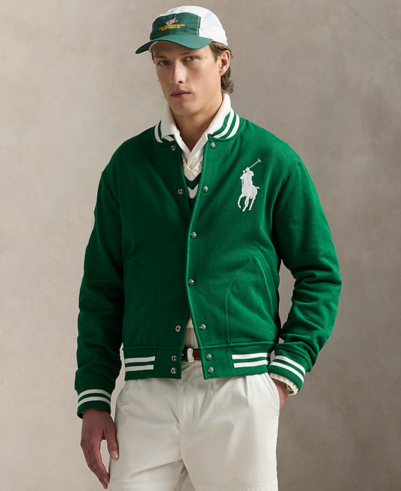 Men's Big Pony Fleece Baseball Jacket Polo Ralph Lauren