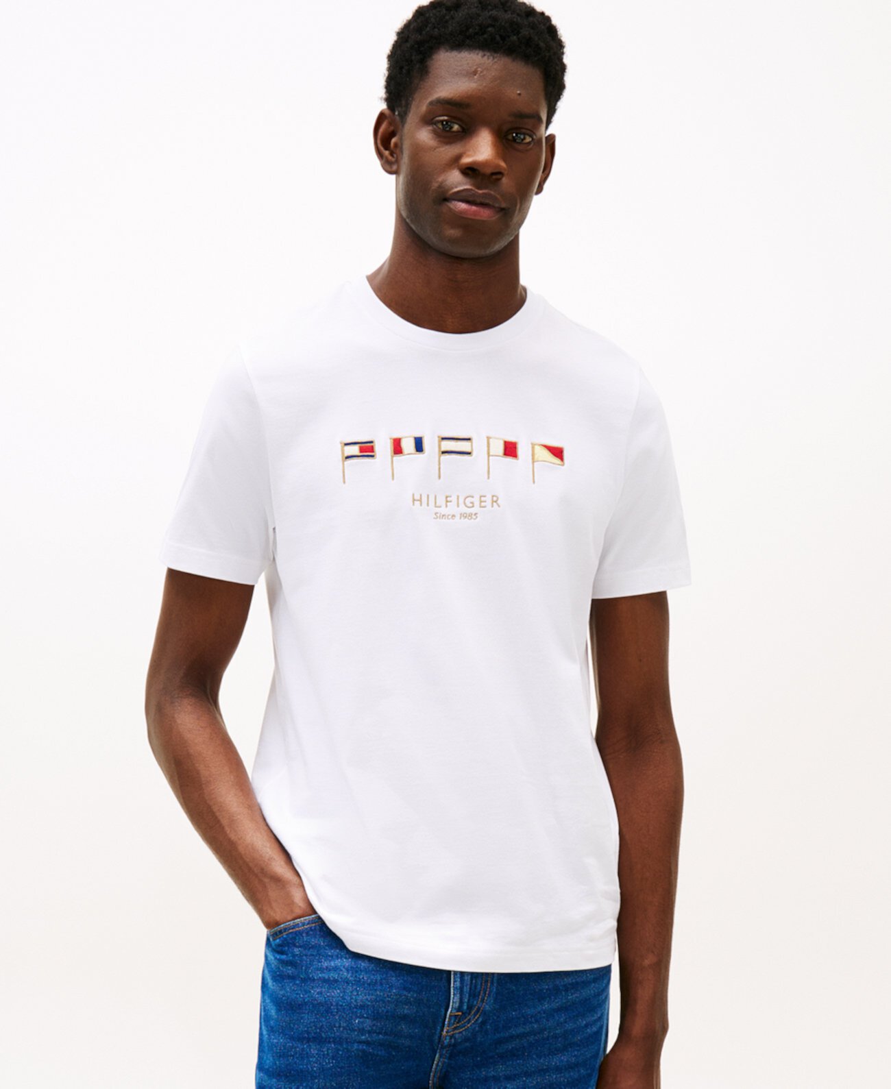 Men's Embroidered Nautical Flag T-Shirt Tommy Hilfiger