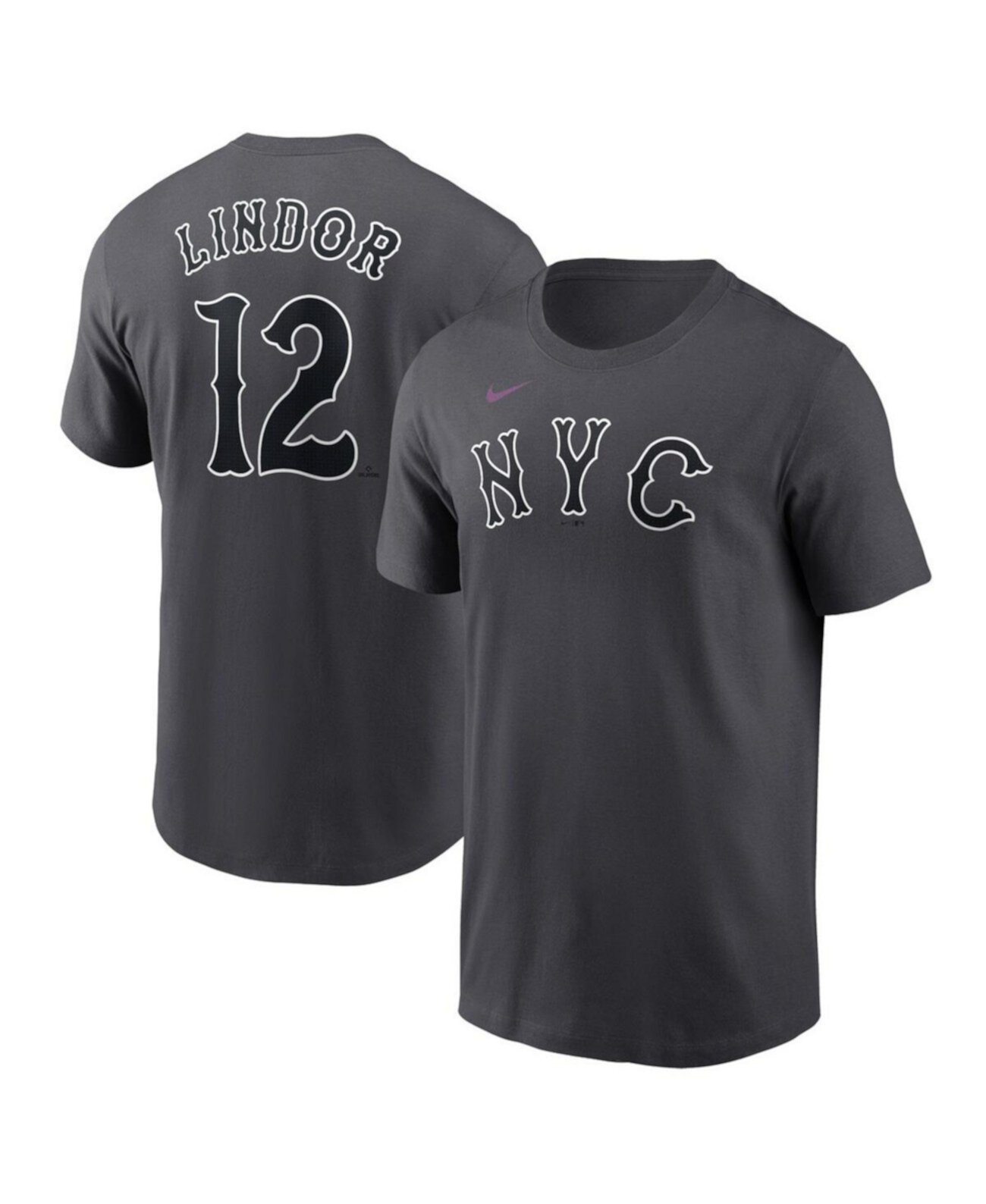 Футболка Nike New York Mets 2024 City Connect с именем и номером, 100% хлопок, с коротким рукавом Fanatics