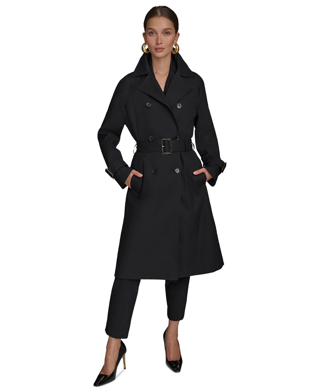 Women's Double-Breasted Trench Coat Donna Karan New York