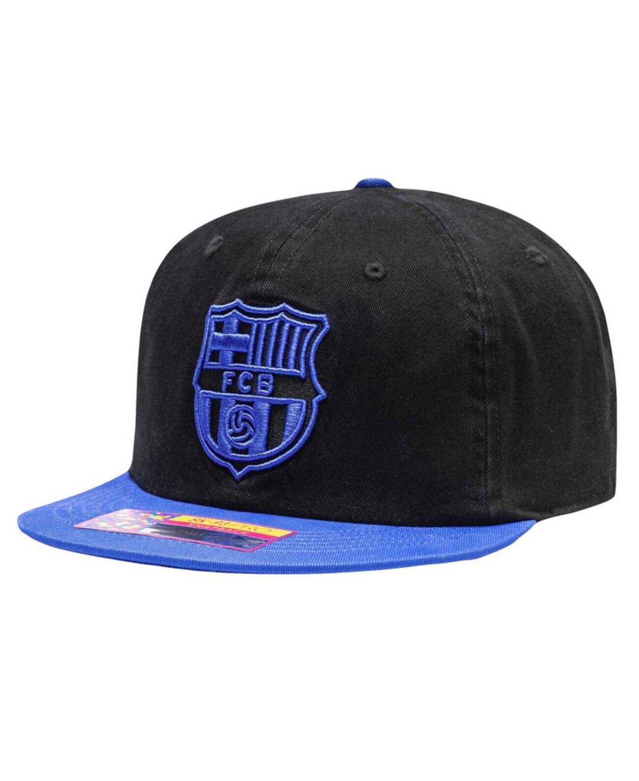 Men's Black/Blue Barcelona Wander Snapback Hat Fan Ink