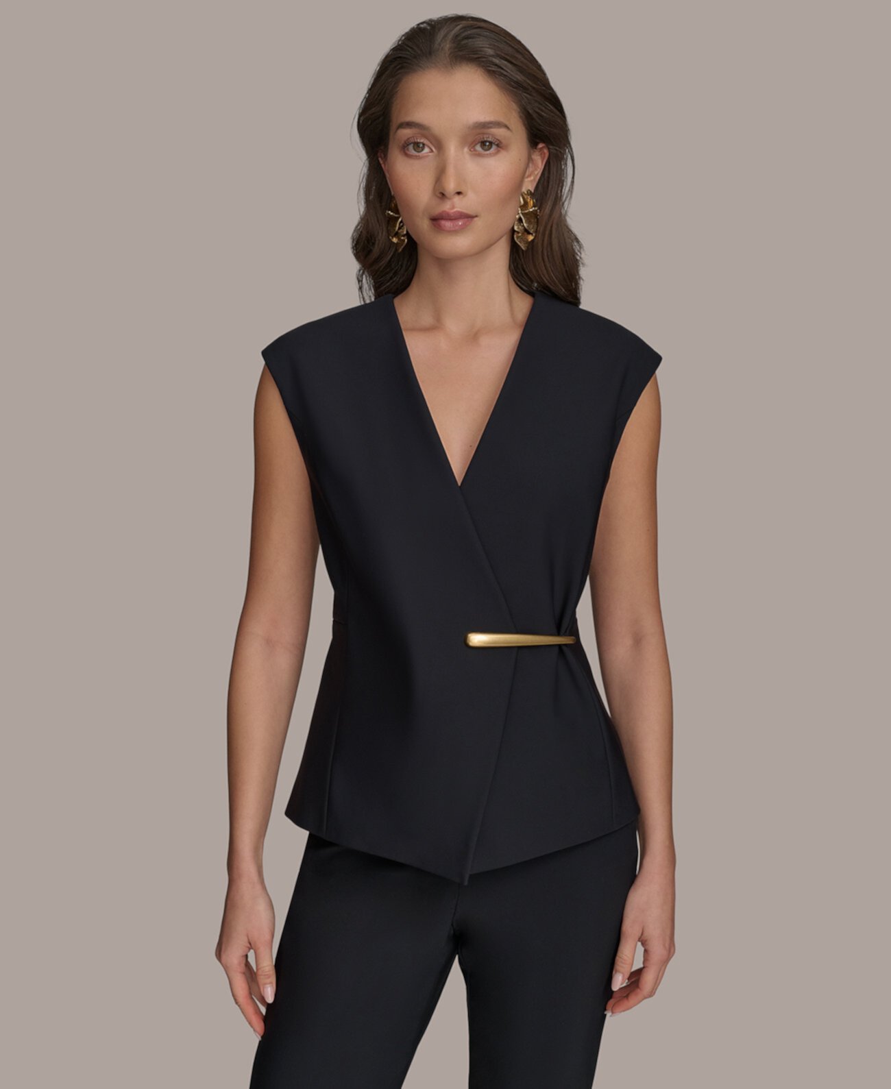 Women's V-Neck Vest Donna Karan New York