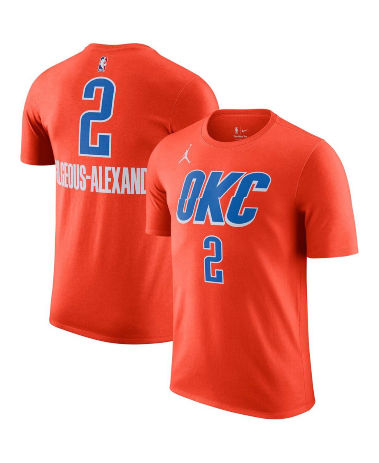 Men's Shai Gilgeous-Alexander Orange Oklahoma City Thunder 2022/23 Statement Edition Name Number T-Shirt Jordan