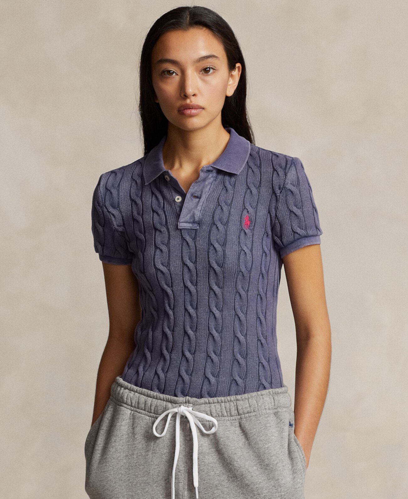 Women's Cable-Knit Polo Shirt Polo Ralph Lauren