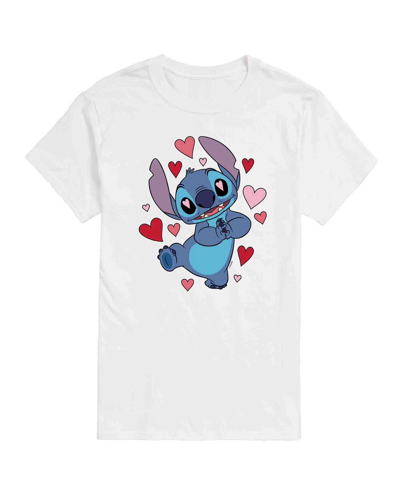 Men's Lilo Stitch Valentine's Day Short Sleeve T-Shirt Airwaves