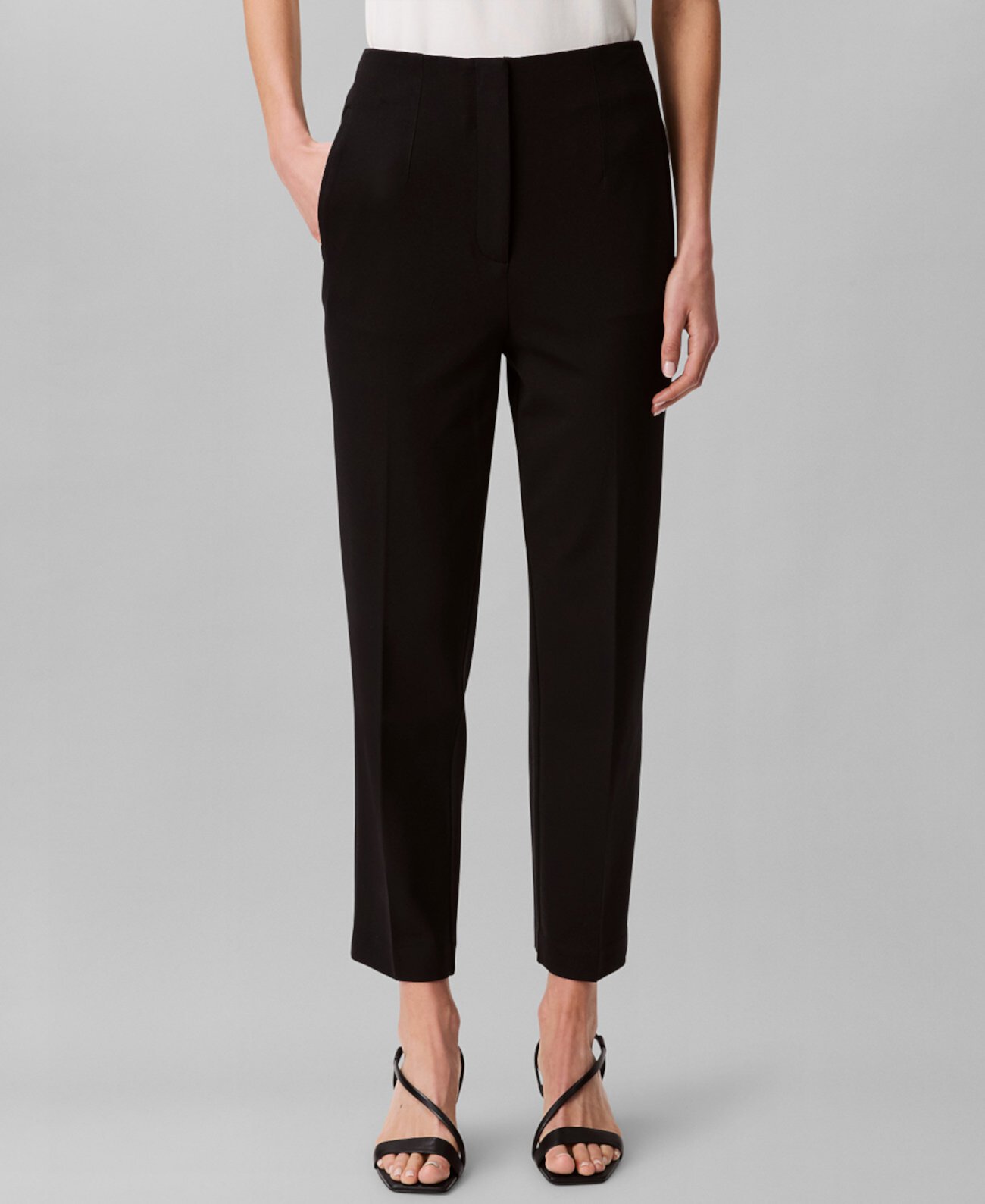 Women's Ponte Cropped Straight-Leg Pants Calvin Klein