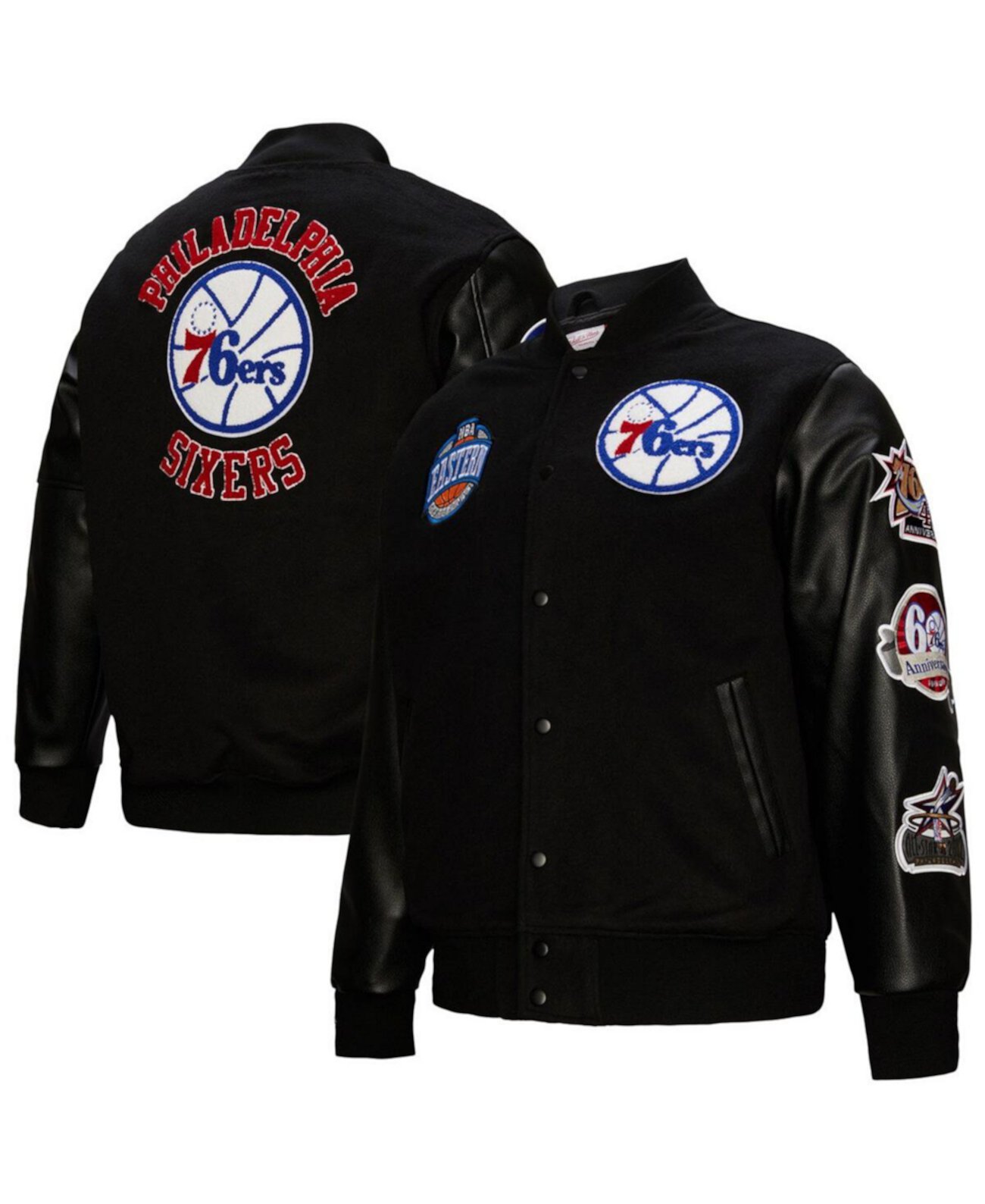 Утепленная мужская куртка с длинным рукавом Mitchell & Ness Philadelphia 76ers Hardwood Classics Mitchell & Ness