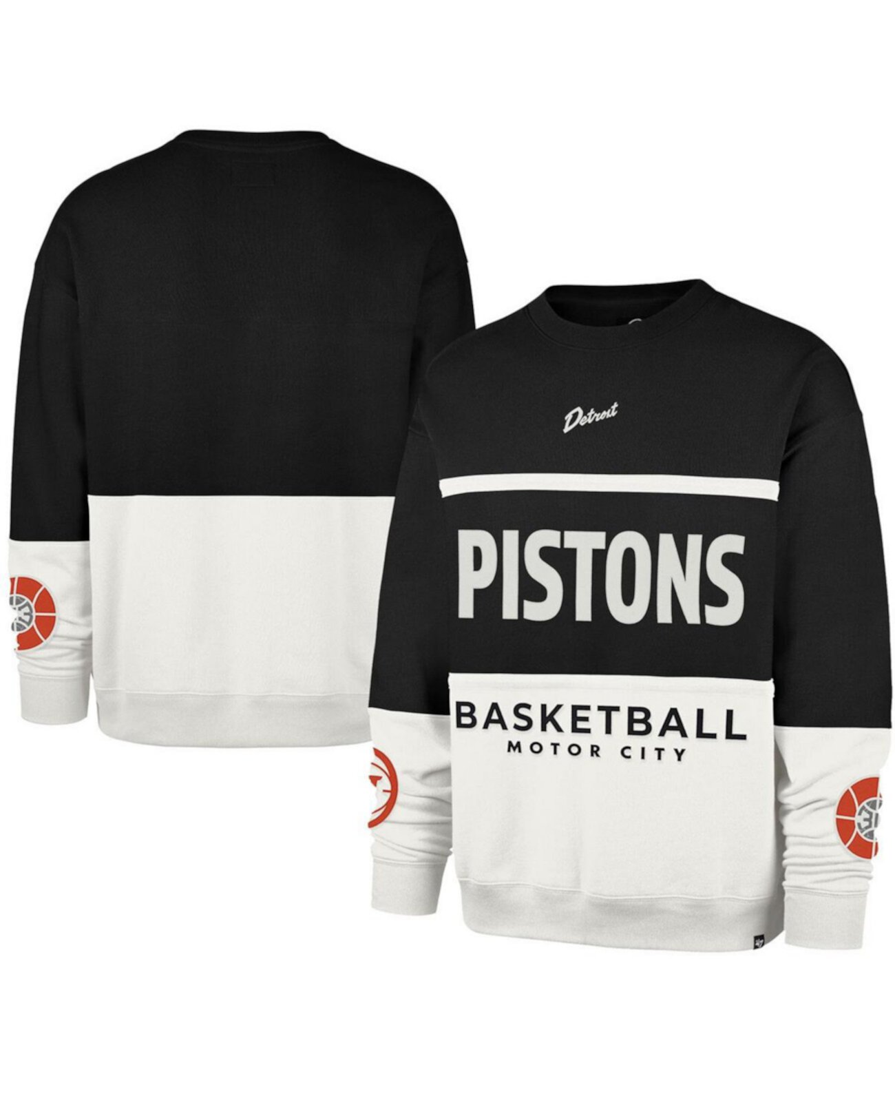 Men's and Women's Black Detroit Pistons 2024/25 City Edition On Five Maximalist Pullover Sweatshirt '47 Brand