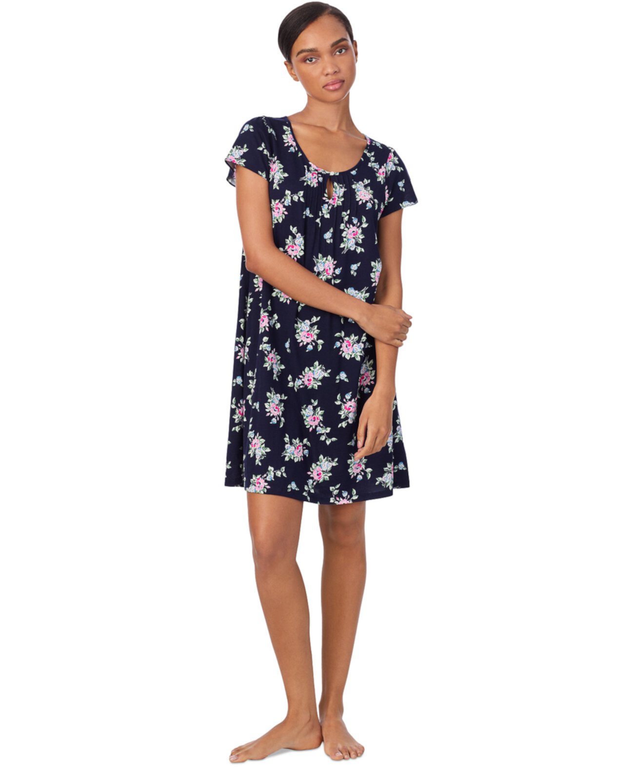 Women's Flutter-Sleeve Floral Nightgown LAUREN Ralph Lauren