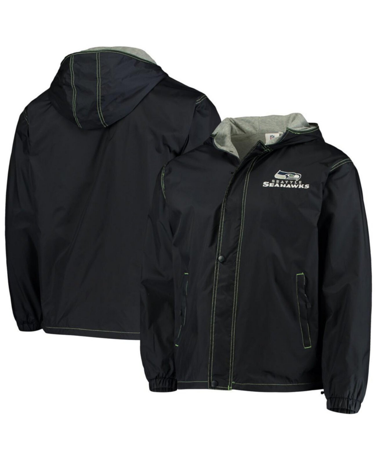 Men's Navy Seattle Seahawks Logo Legacy Stadium Full-Zip Jacket Dunbrooke