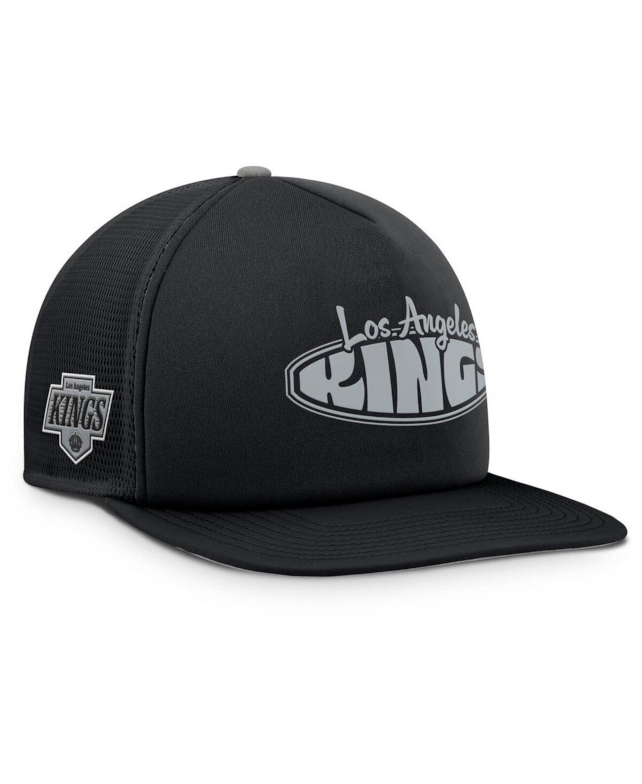 Men's Black/Silver Los Angeles Kings Authentic Pro Hometown Rink Foam Trucker Snapback Hat Fanatics