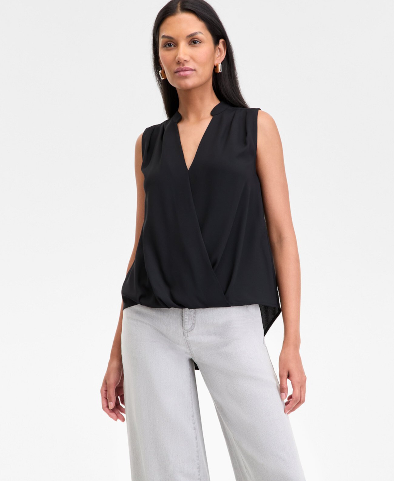 Women's V-Neck Sleeveless Top, Exclusively at Macy's I.N.C. International Concepts