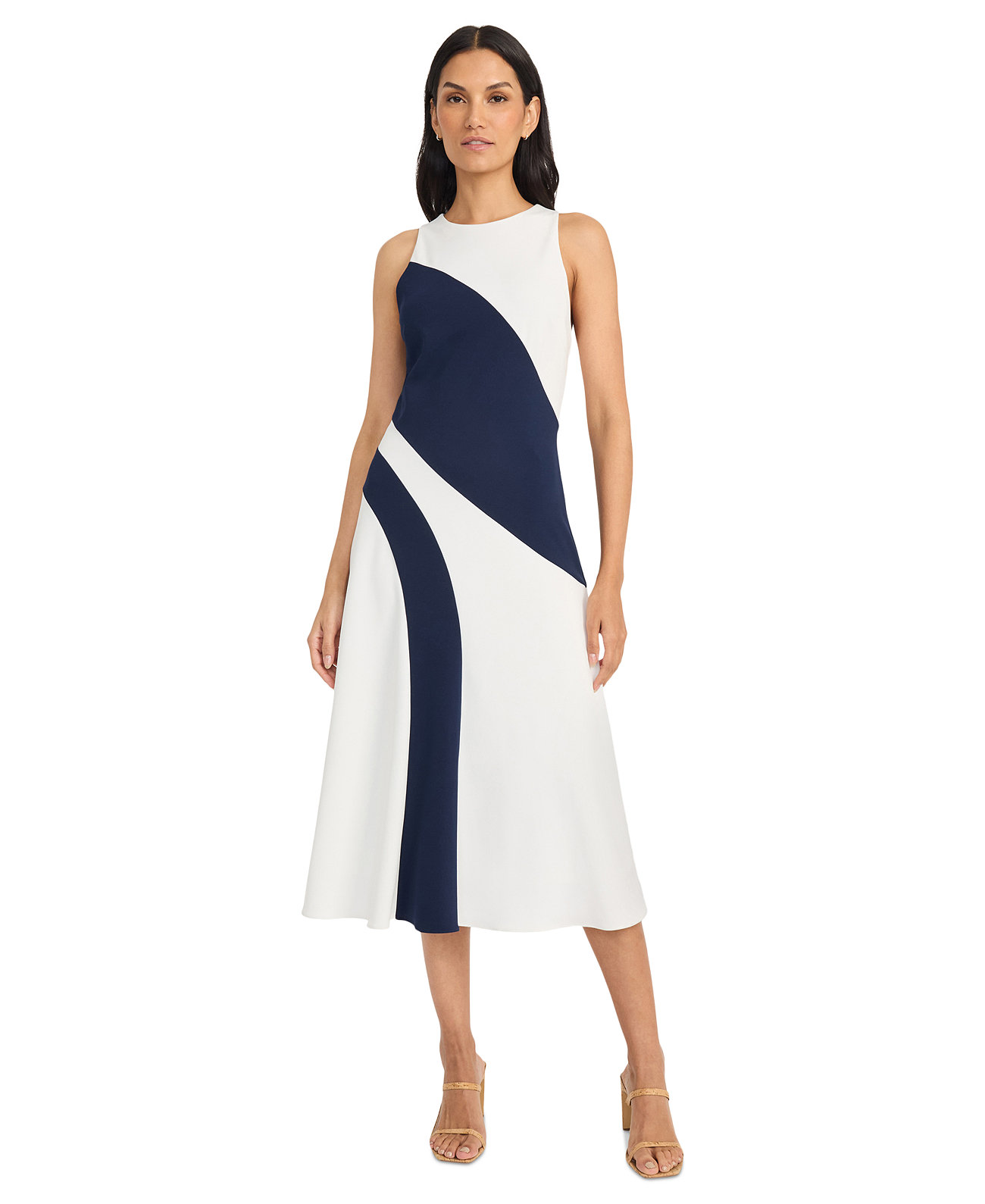 Women's Colorblocked Sleeveless Midi Dress Maggy London