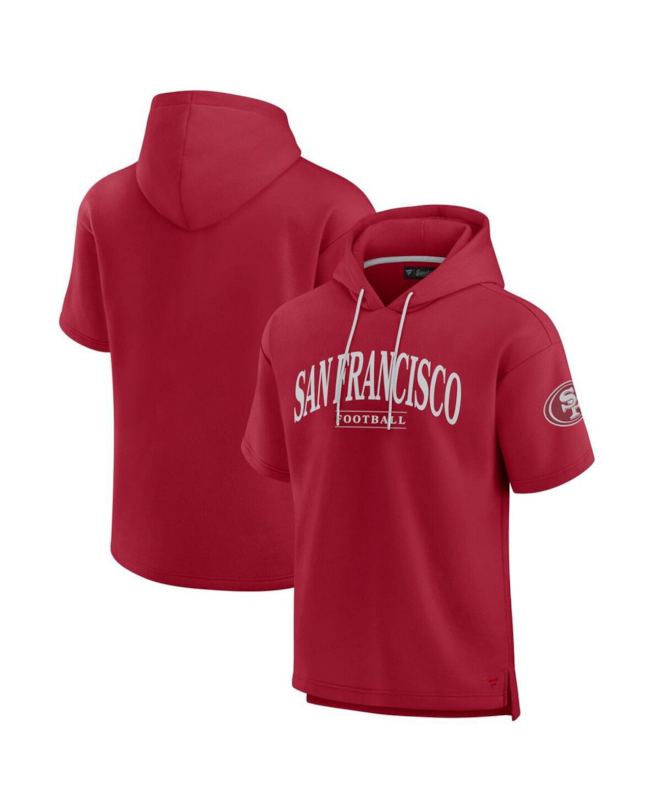 Men's and Women's Scarlet San Francisco 49ers Elements Ready Short Sleeve Pullover Hoodie Fanatics