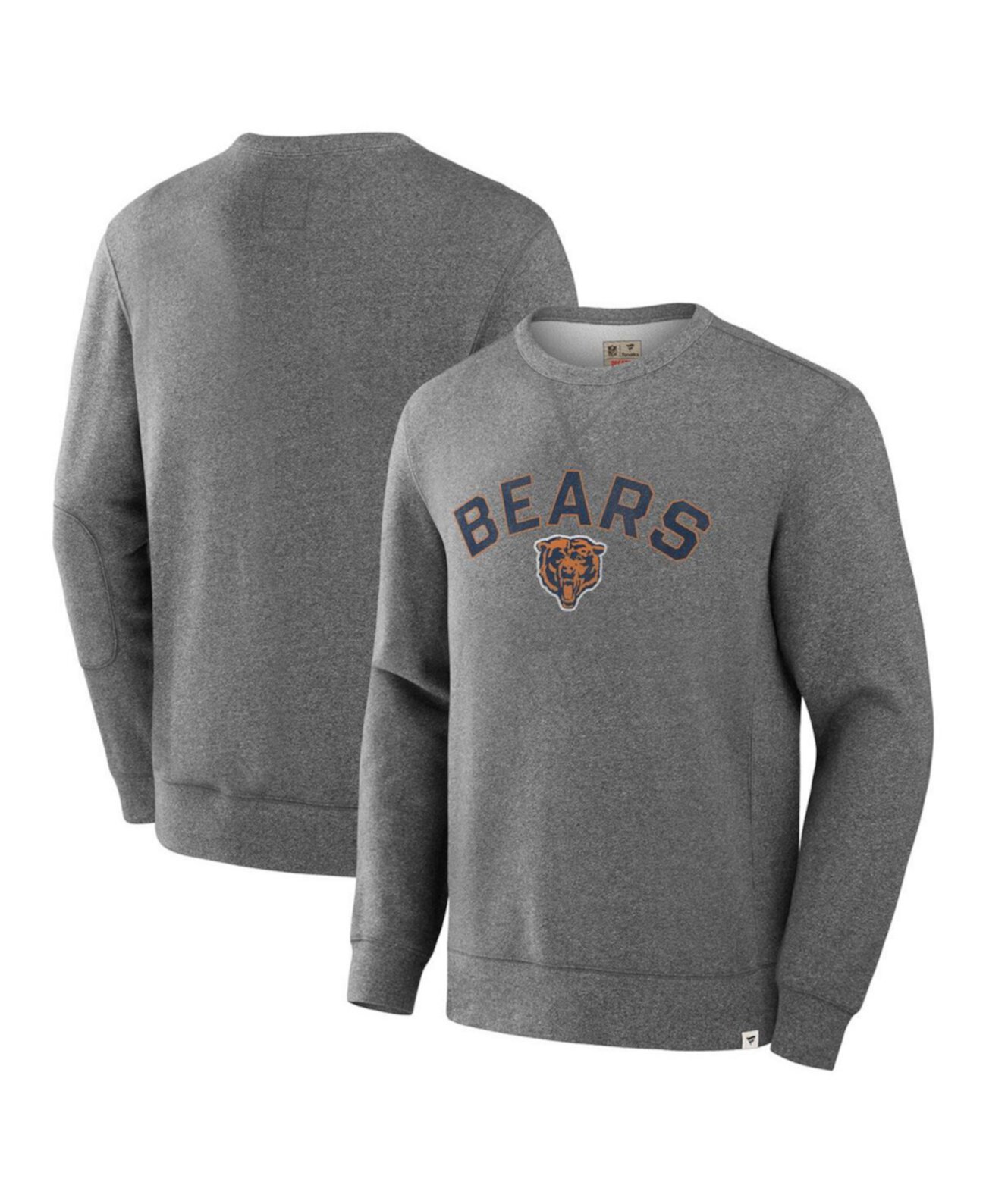 Men's Heather Gray Chicago Bears Loop Terry Pullover Sweatshirt Fanatics