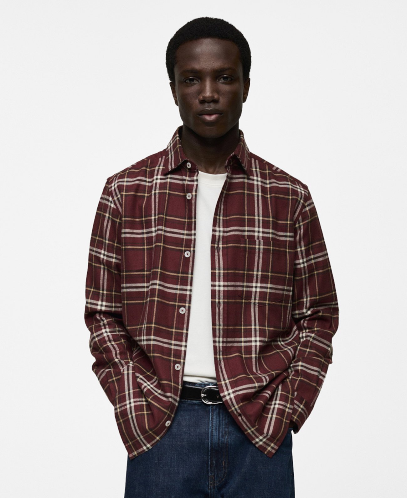 Men's Cotton Flannel Checkered Shirt Mango