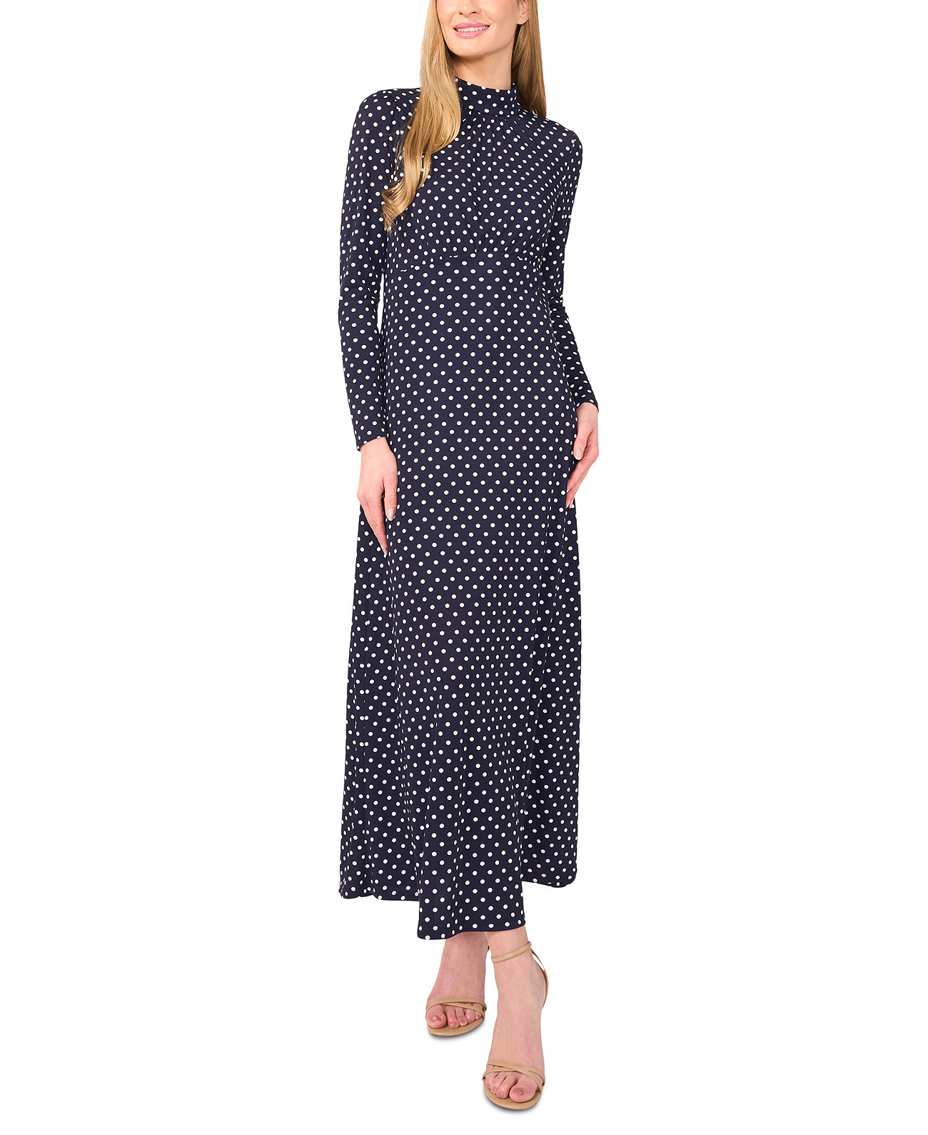 Women's Mock-Neck Long Sleeve Maxi Dress CeCe