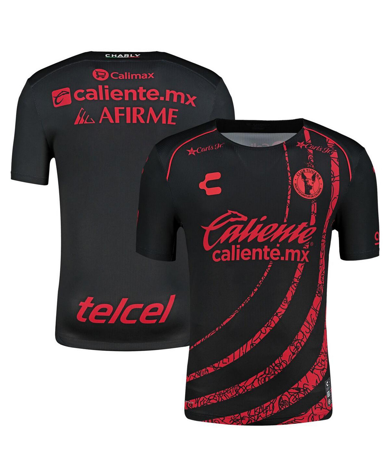 Men's Black/Red Club Tijuana 2024/25 Home Authentic Jersey Charly