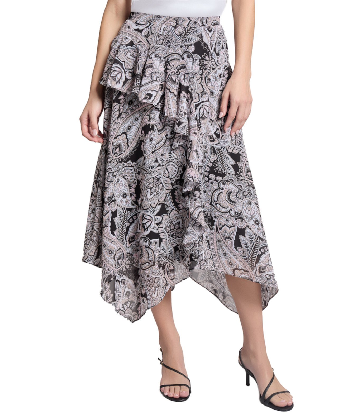 Women's Paisley-Print Bias-Cut Midi Skirt Jones New York