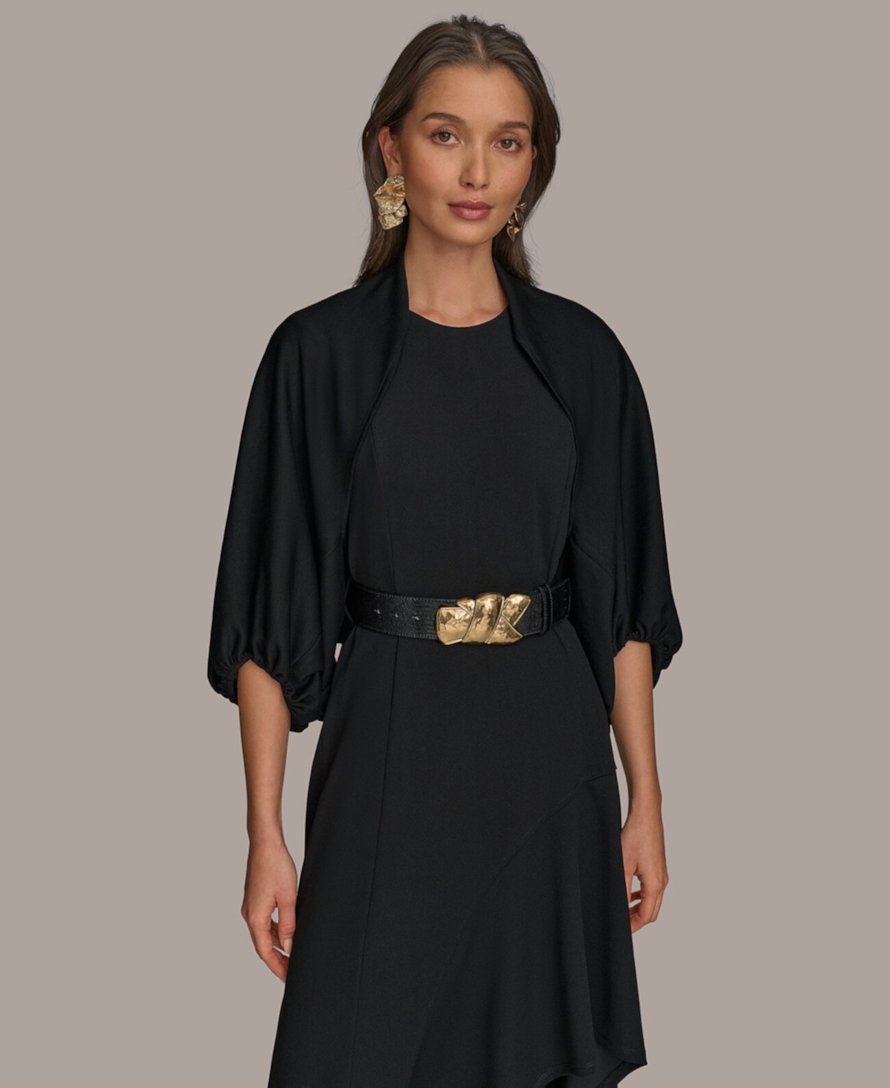 Women's Open-Front Puff-Sleeve Shrug Donna Karan New York