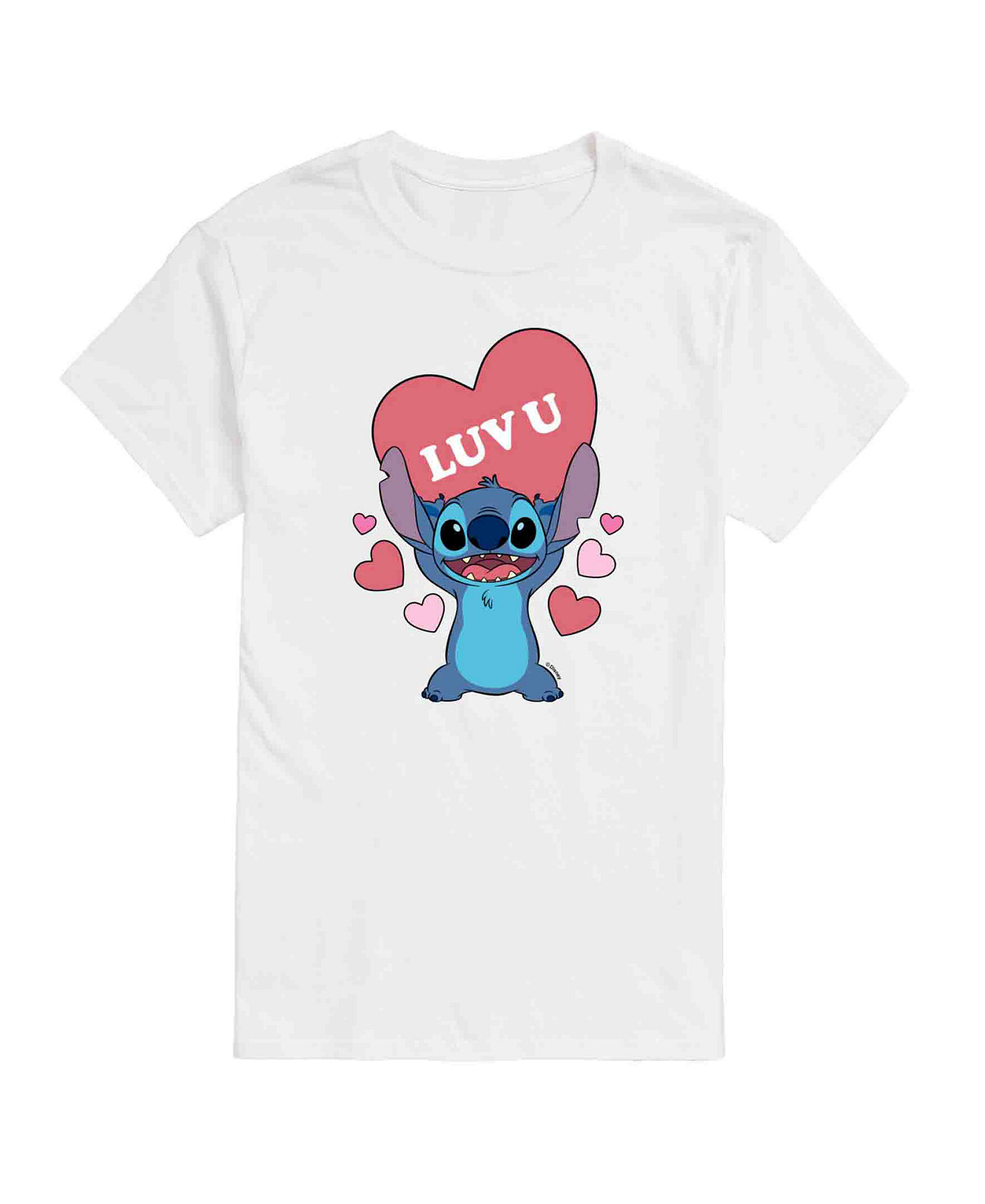 Men's Lilo Stitch Valentine's Day Short Sleeve T-Shirt Airwaves