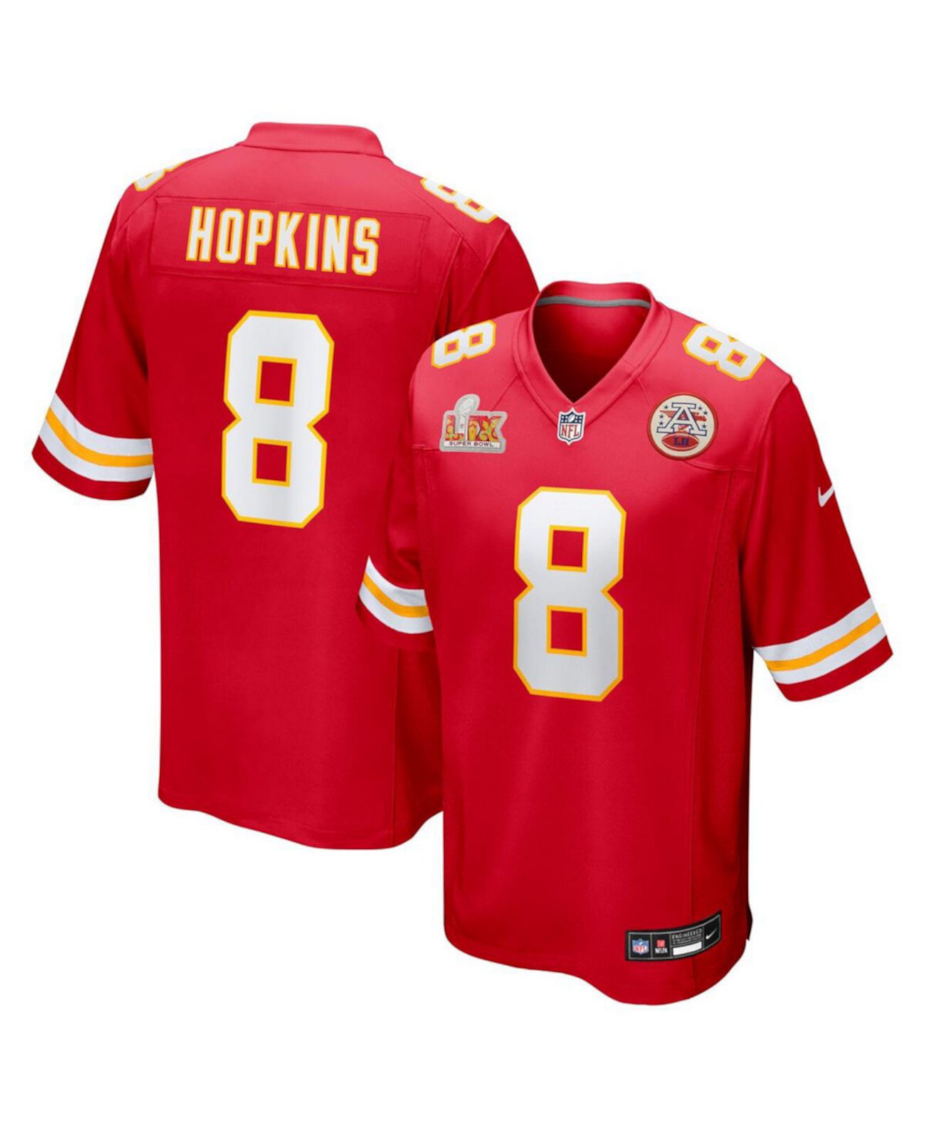 Men's DeAndre Hopkins Red Kansas City Chiefs Super Bowl LIX Game Player Jersey Nike