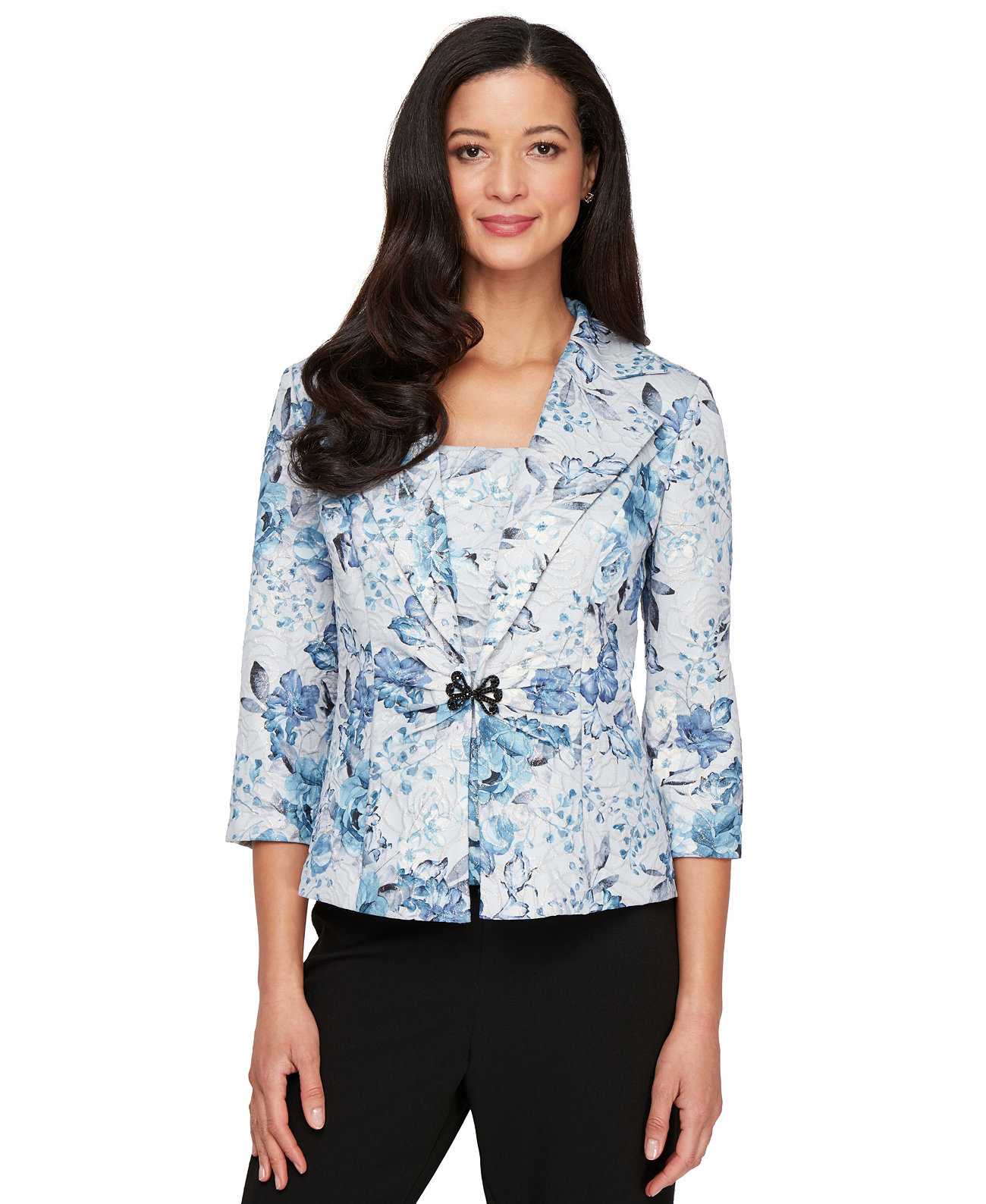 Women's Layered Printed Camisole & Matching Jacket Alex Evenings