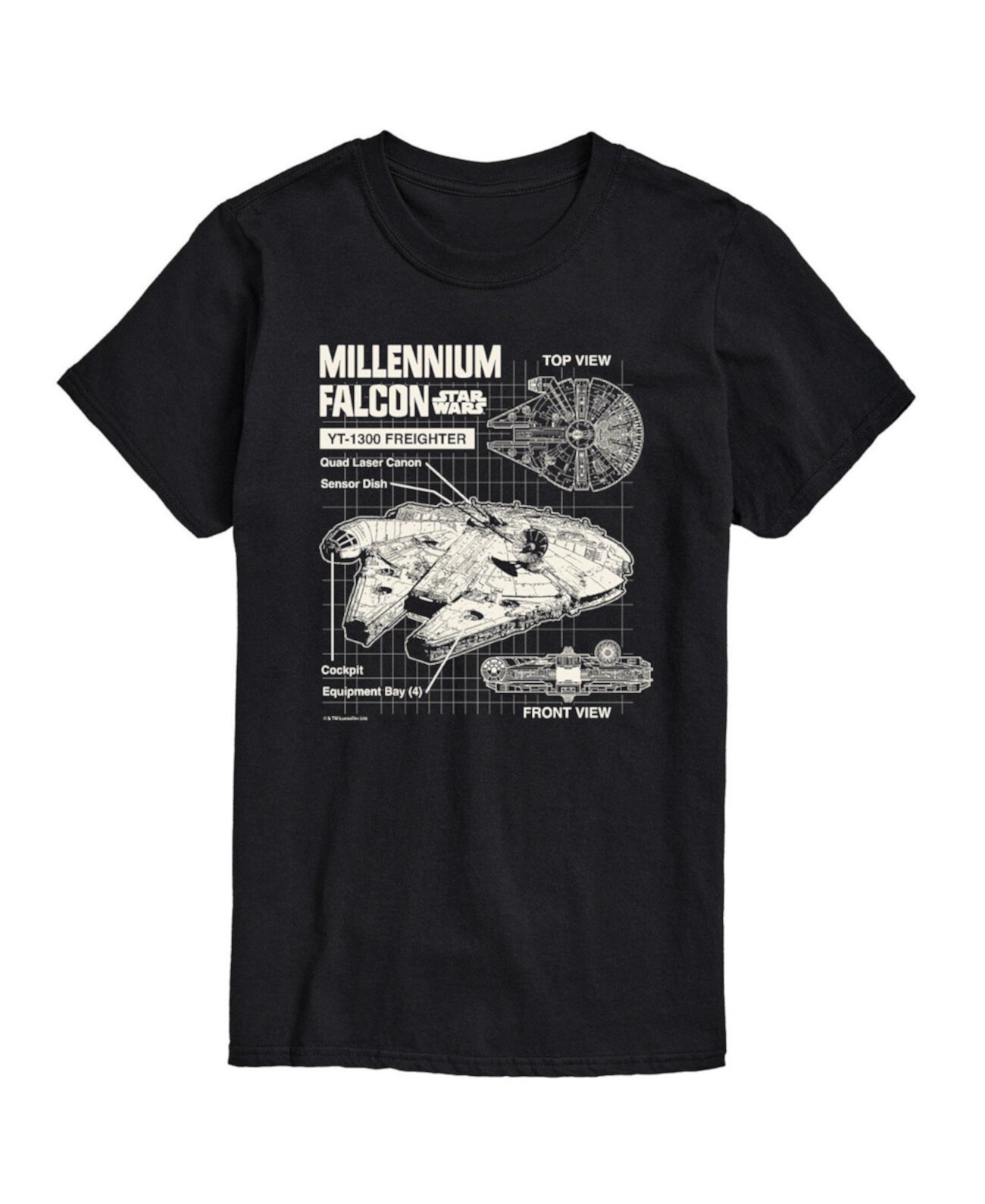 Men's Star Wars Millennium Falcon Short Sleeve T-Shirt Airwaves