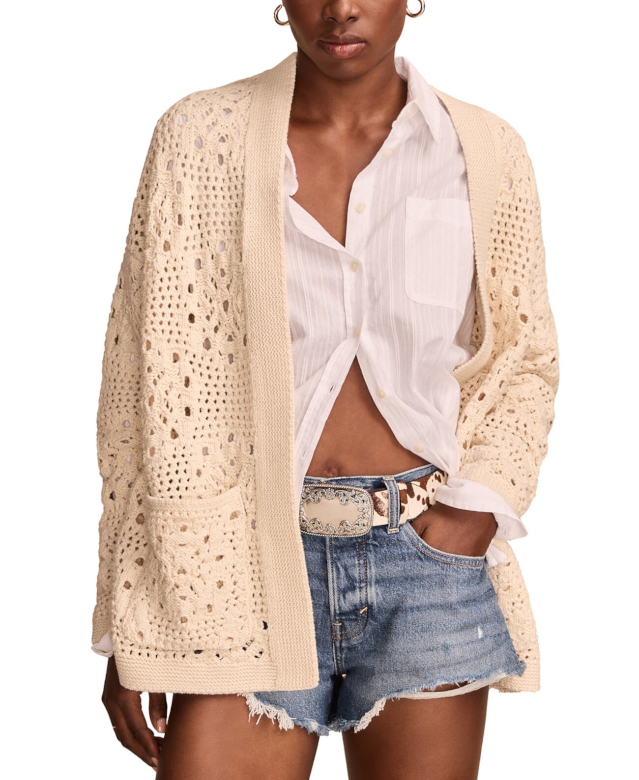 Women's Mixed-Stitch Cardigan Lucky Brand