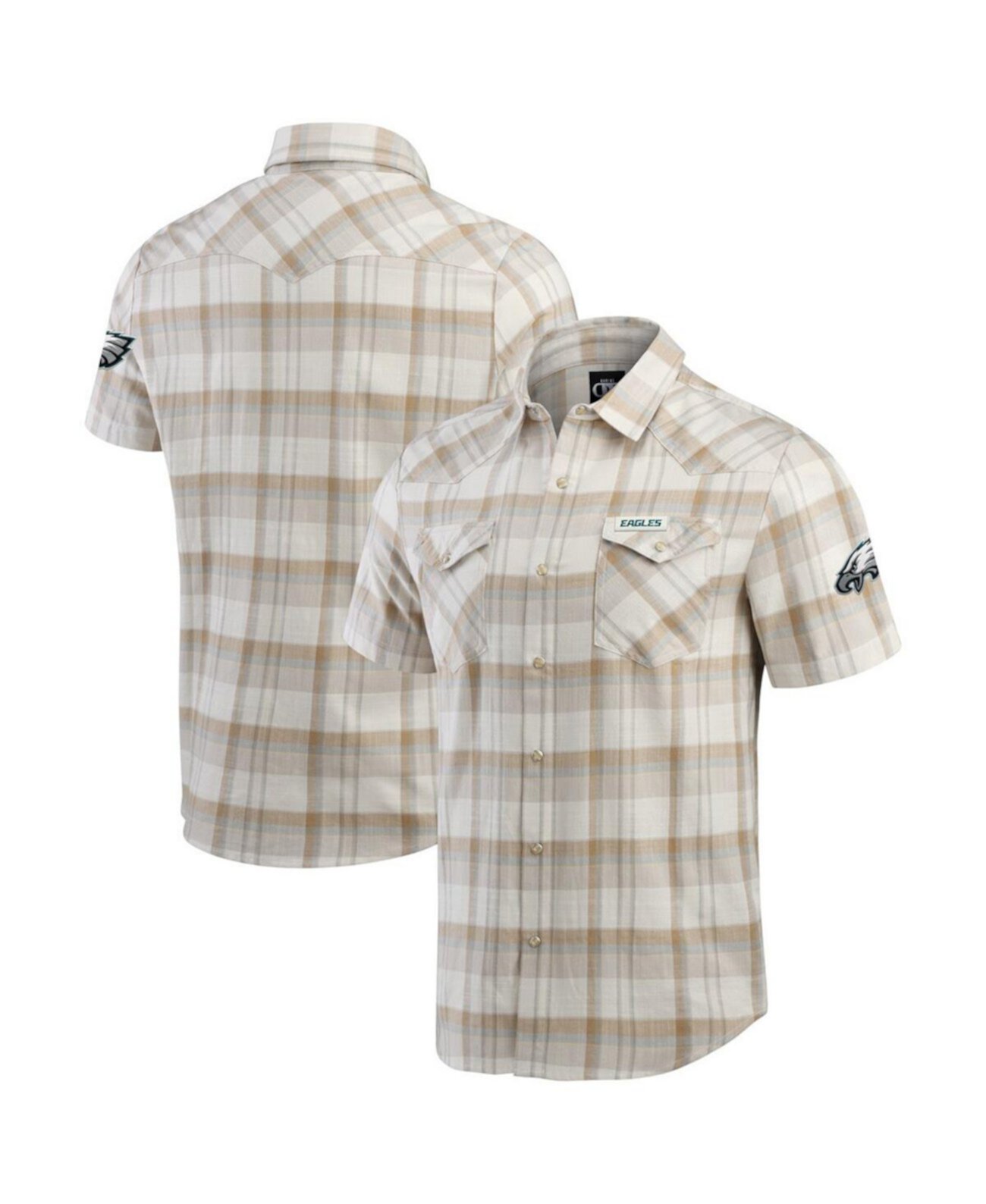 Darius Rucker Collection by Men's Gray Philadelphia Eagles Plaid Full-Snap Shirt Fanatics