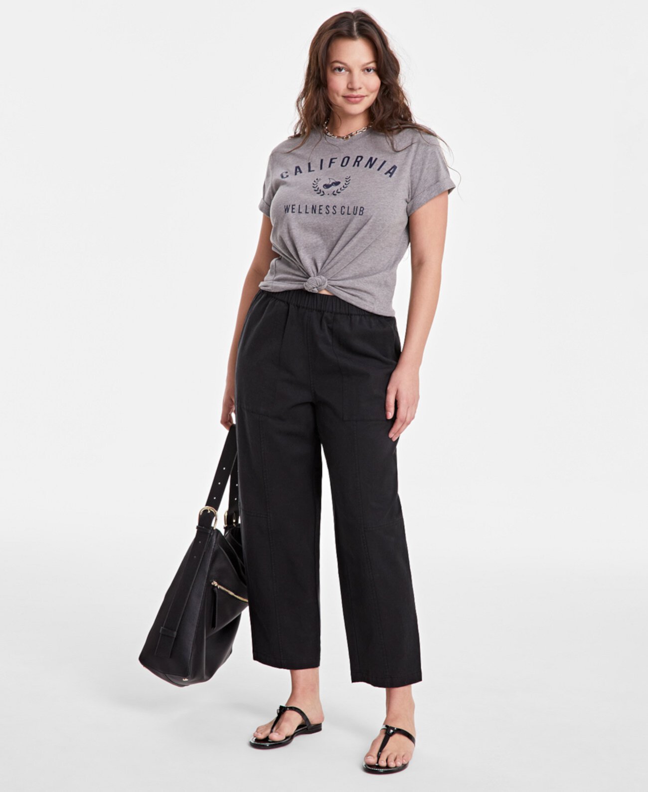 Women's Pull-On Barrel-Leg Utility Pants, Exclusively at Macy's On 34th