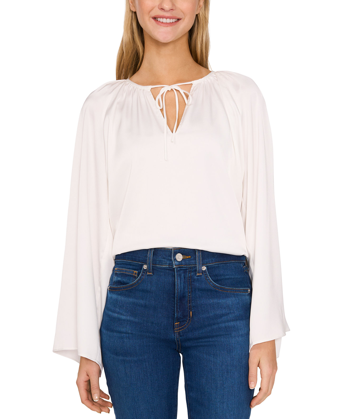 Women's Raglan-Sleeve Tie Round-Neck Top CeCe