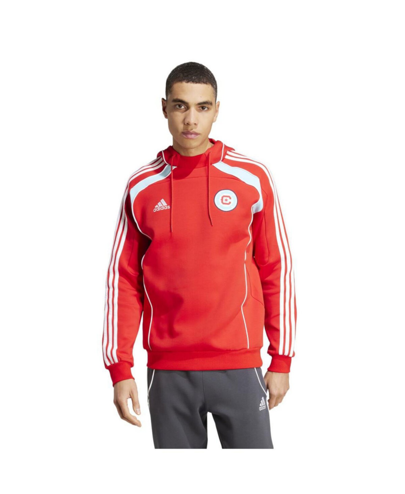 Men's Red Chicago Fire 2025 Travel Pullover Hoodie Adidas