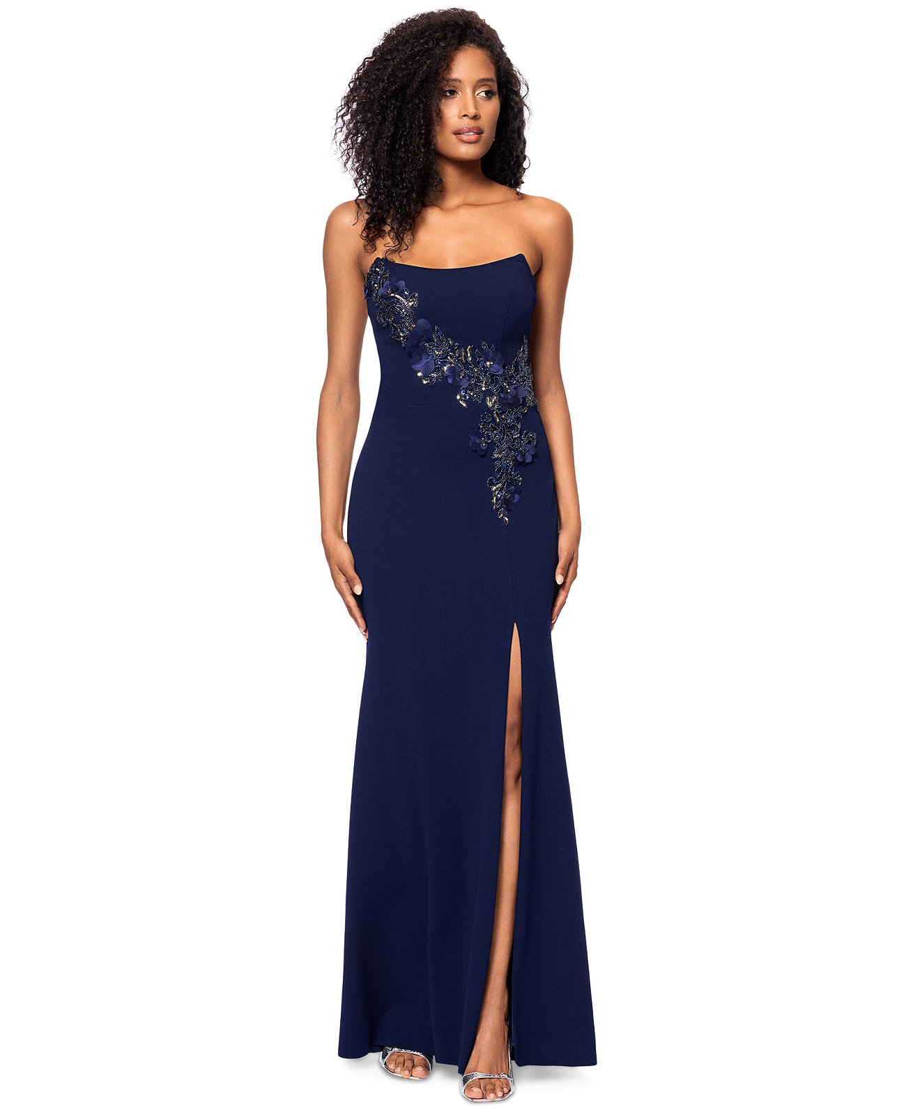 Women's Embroidered Strapless Gown Betsy & Adam