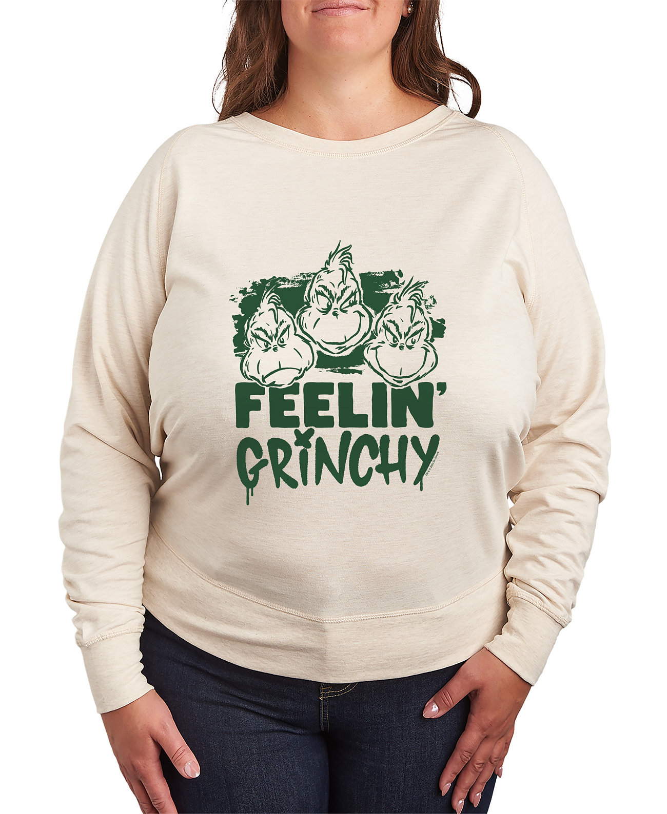 Plus Size Feelin' Grinchy Graphic Pullover Top Hybrid Apparel