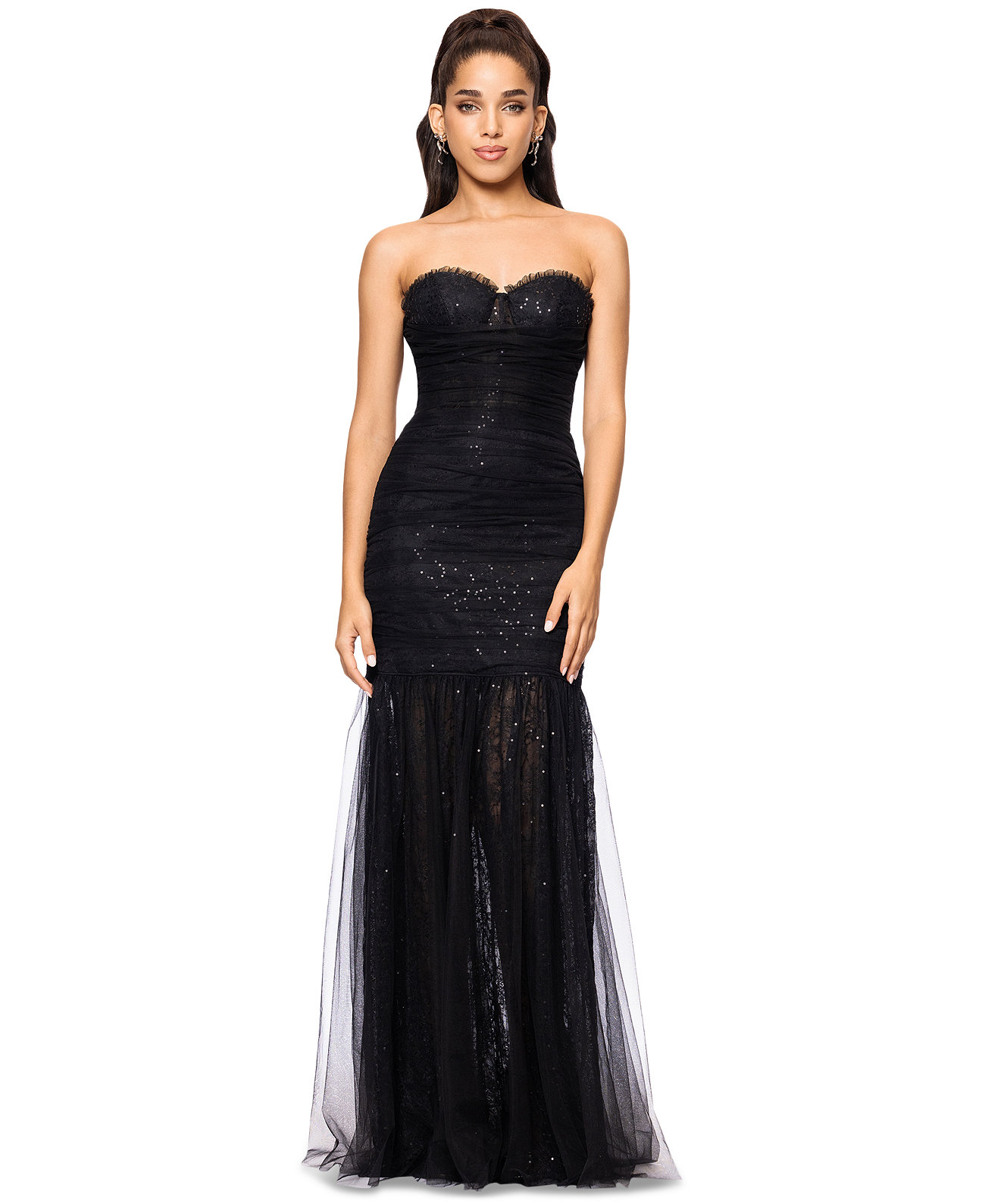 Women's Sequined Lace Corset Gown Betsy & Adam