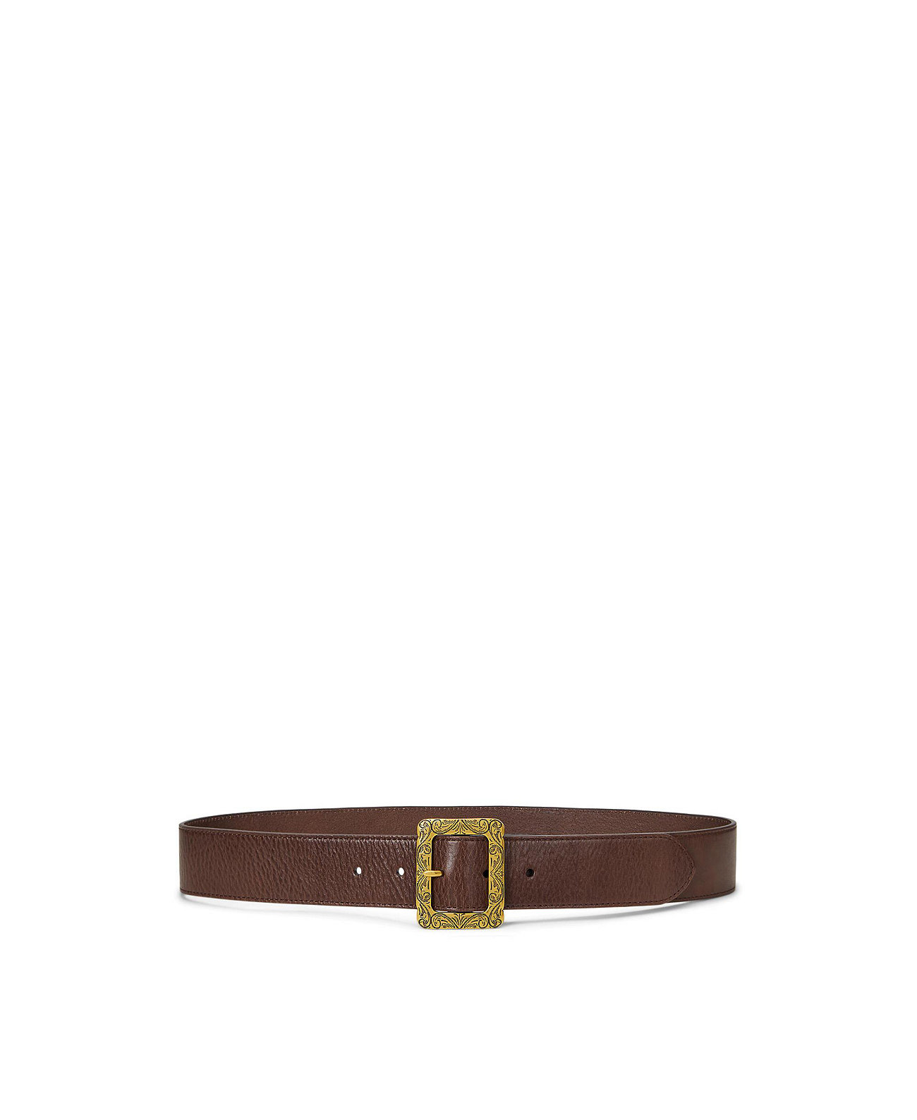 Women's Tumbled Leather Rectangle-Buckle Belt LAUREN Ralph Lauren