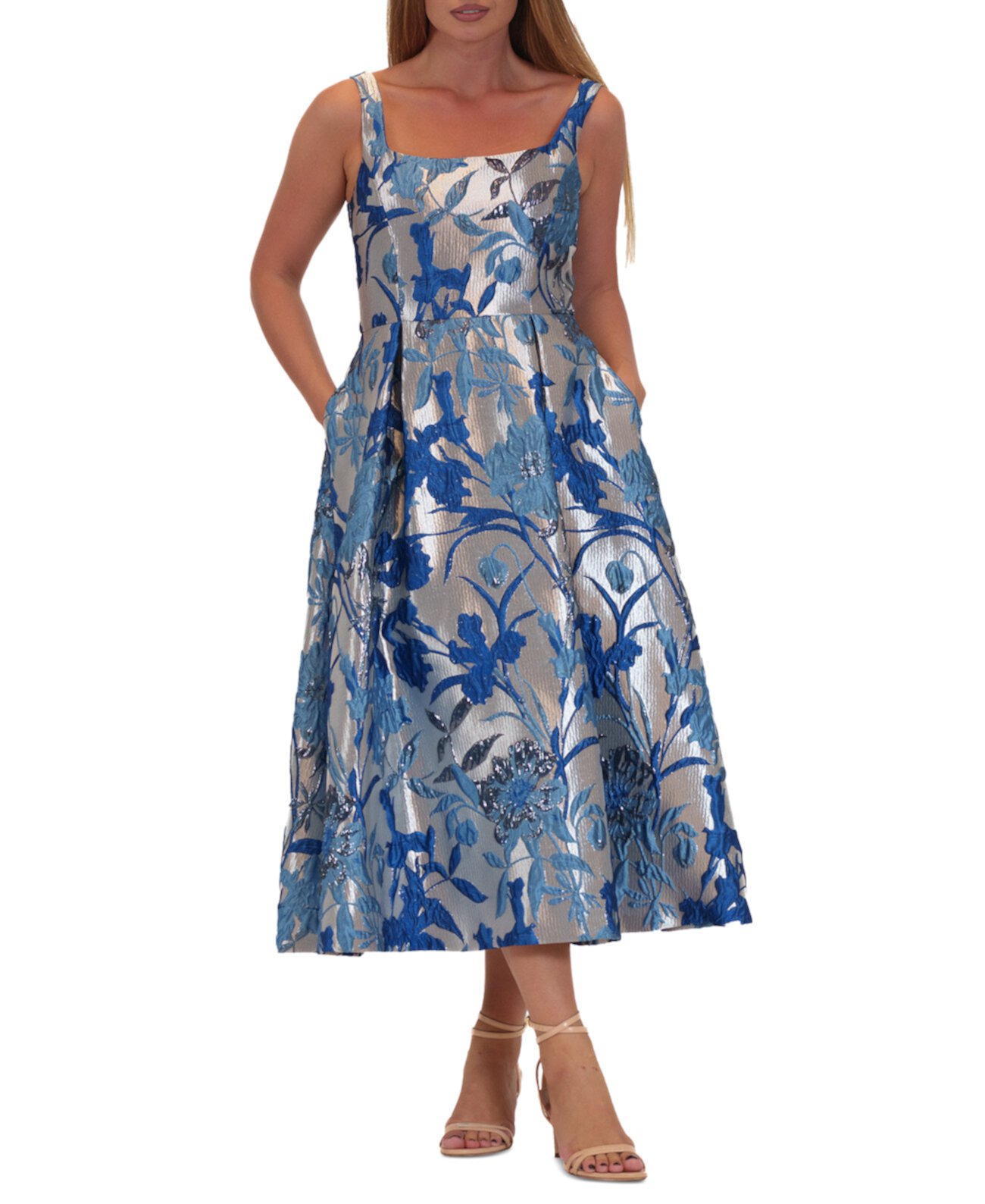 Women's Floral Jacquard Midi Dress Donna Ricco